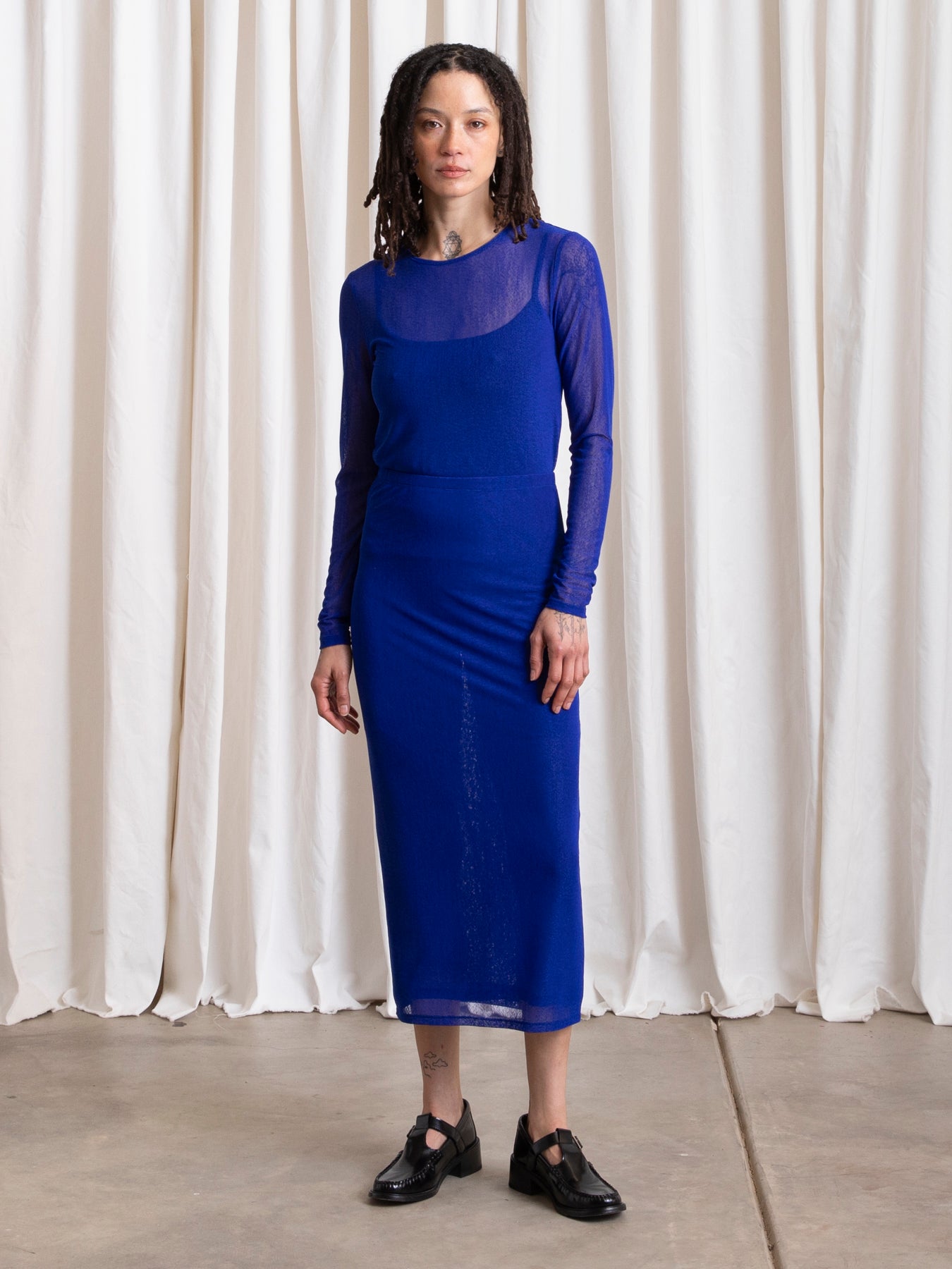 MESH LS TOP - COBALT