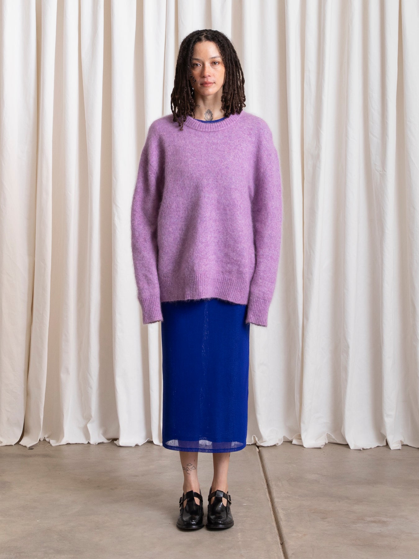 OVERSIZED MOHAIR PULLOVER -LILAC