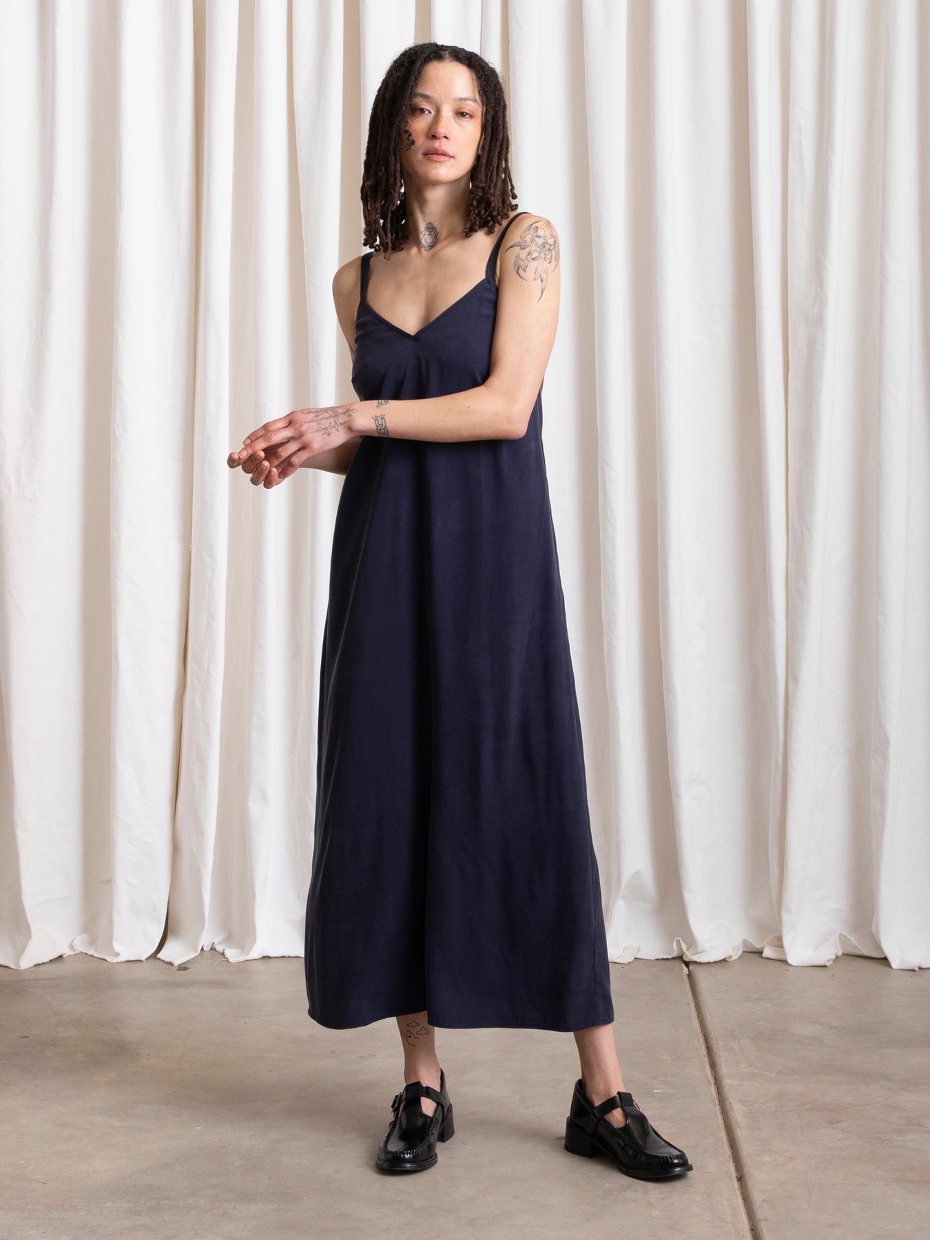 SLIP DRESS - DEEP NAVY