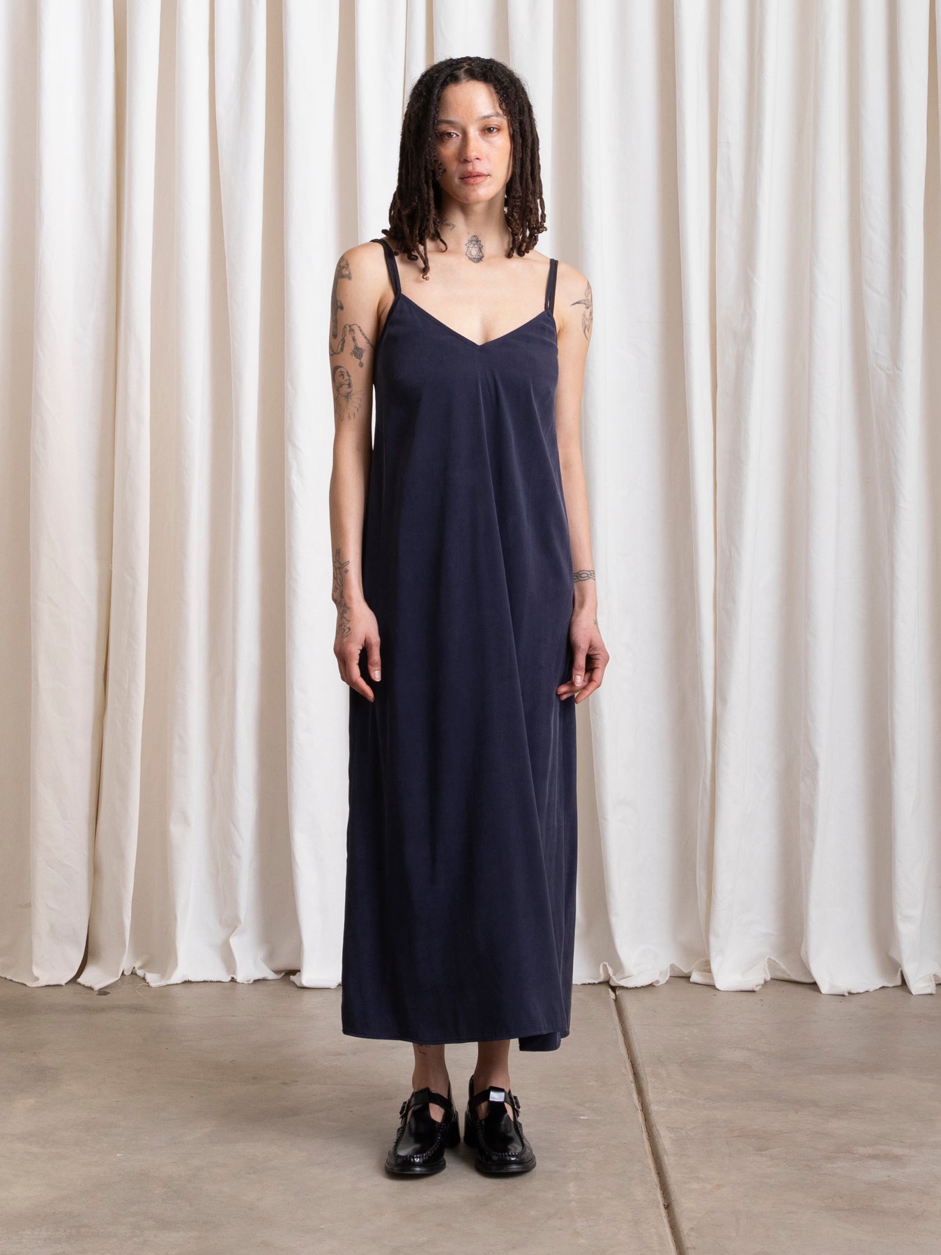 SLIP DRESS - DEEP NAVY