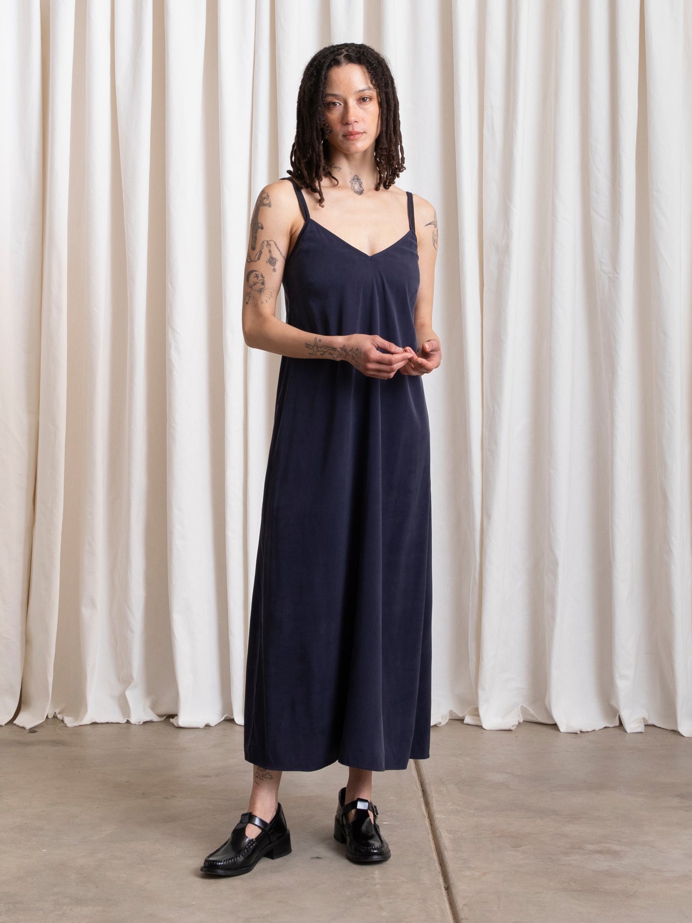 SLIP DRESS - DEEP NAVY