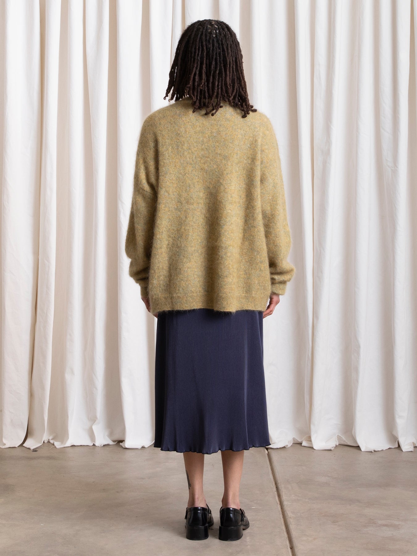 OVERSIZED MOHAIR CARDIGAN - OCHRE