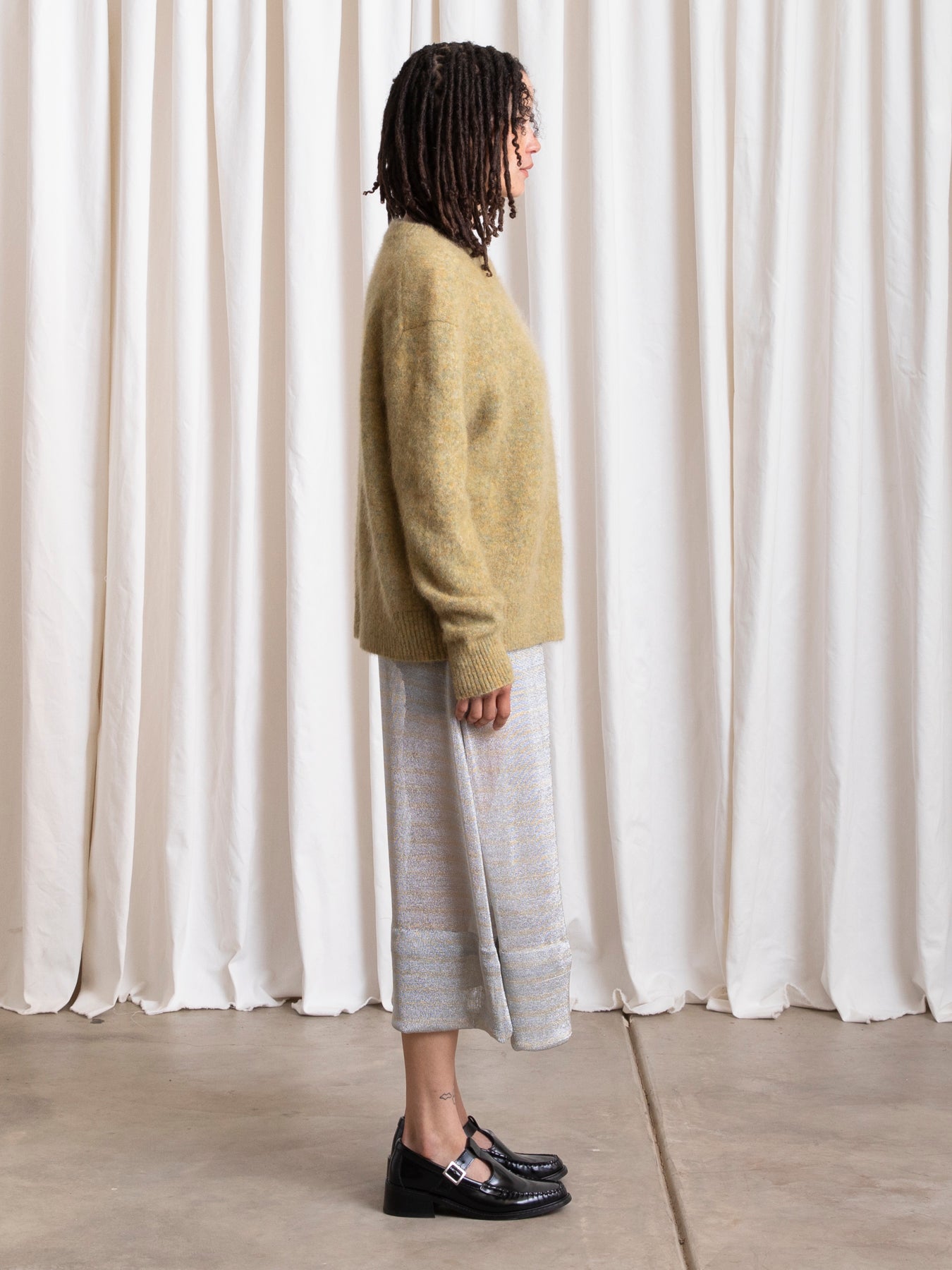 OVERSIZED MOHAIR PULLOVER - OCHRE