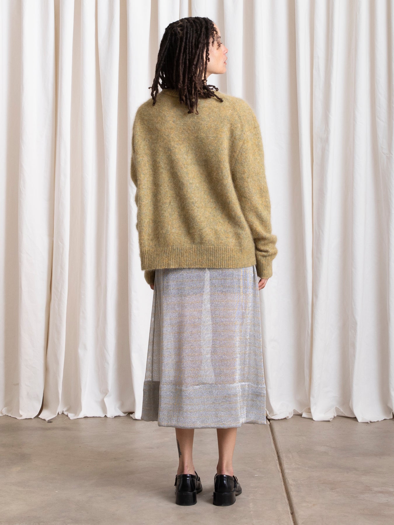 OVERSIZED MOHAIR PULLOVER - OCHRE