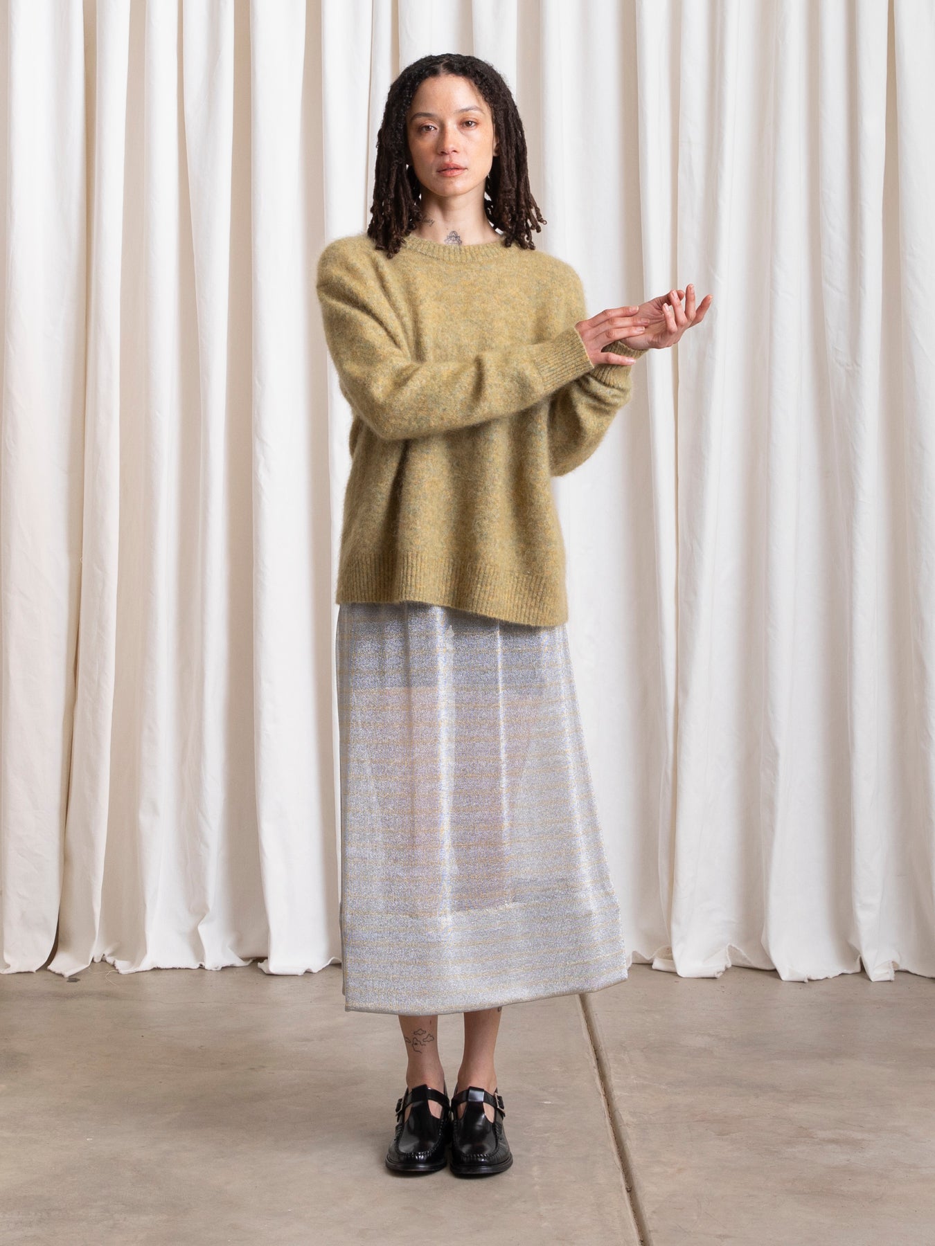 OVERSIZED MOHAIR PULLOVER - OCHRE