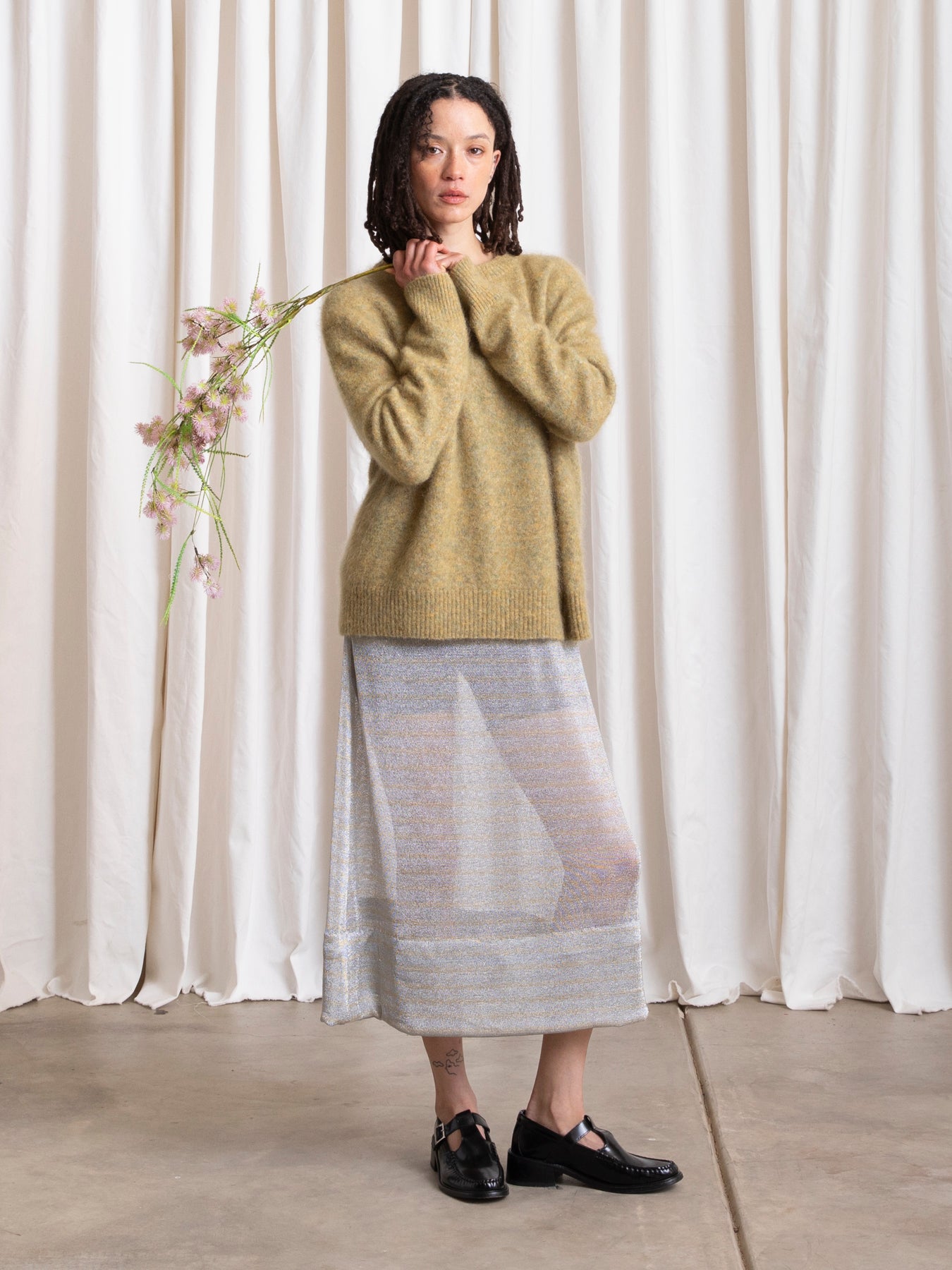 OVERSIZED MOHAIR PULLOVER - OCHRE
