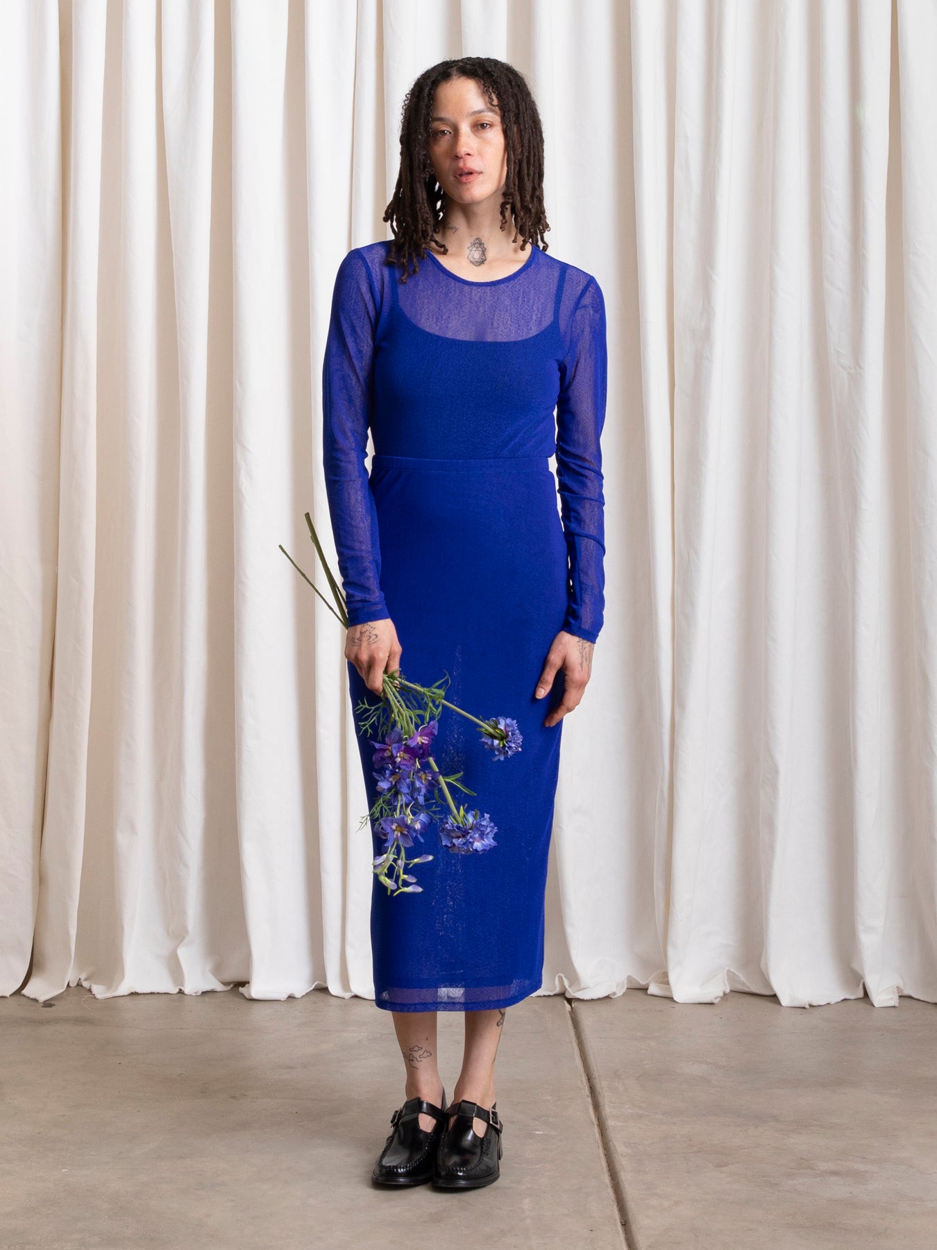 MESH LS TOP - COBALT