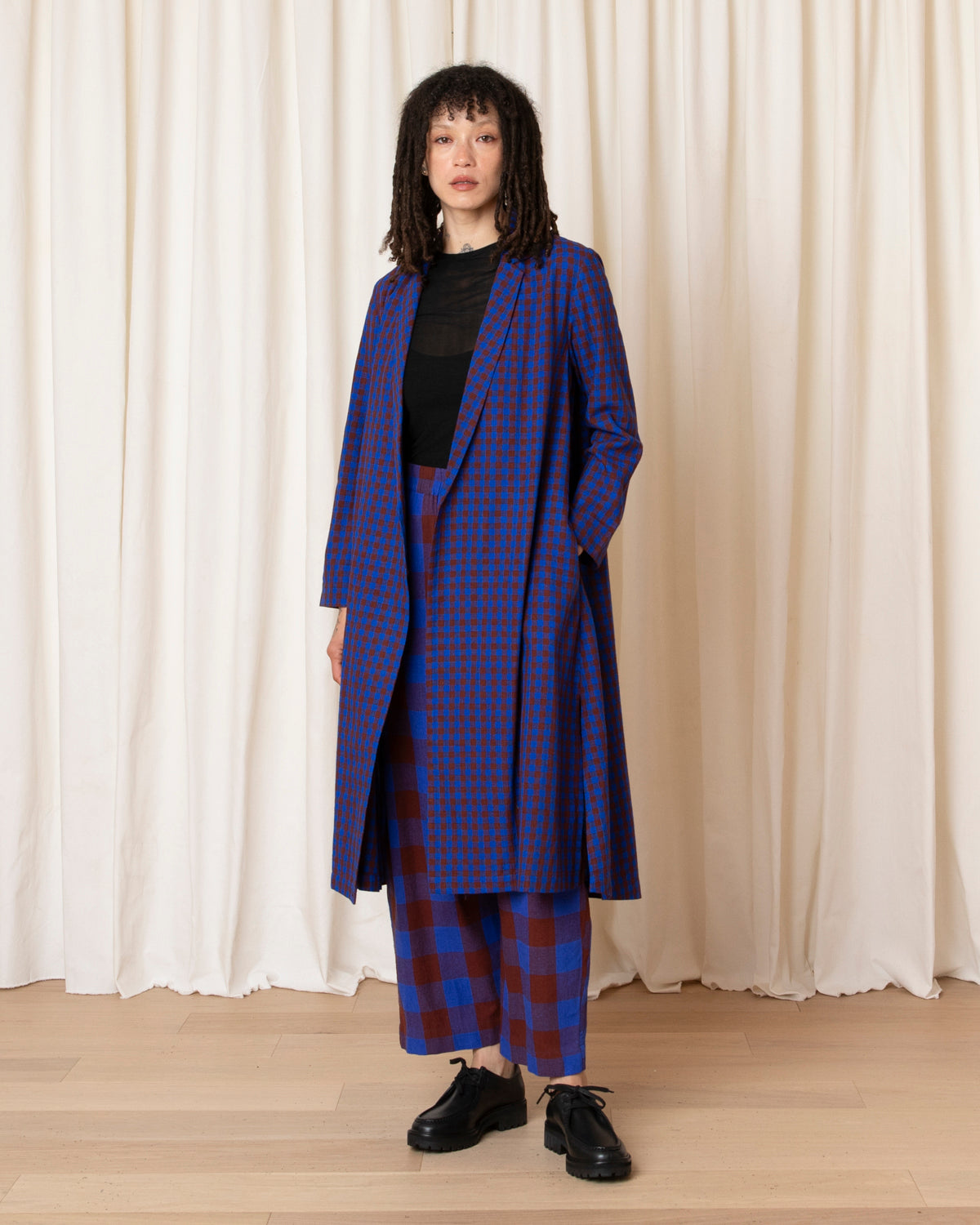 NOTCH JACKET - RUST/COBALT GINGHAM