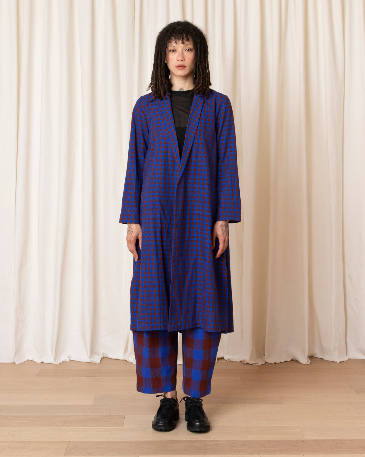 NOTCH JACKET - RUST/COBALT GINGHAM