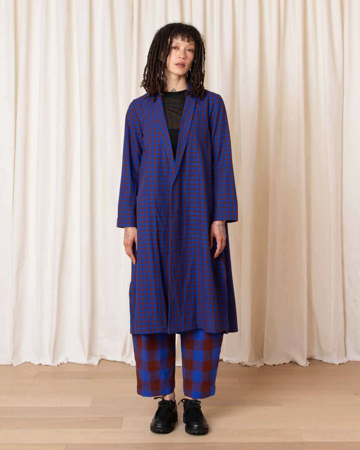 NOTCH JACKET - RUST/COBALT GINGHAM