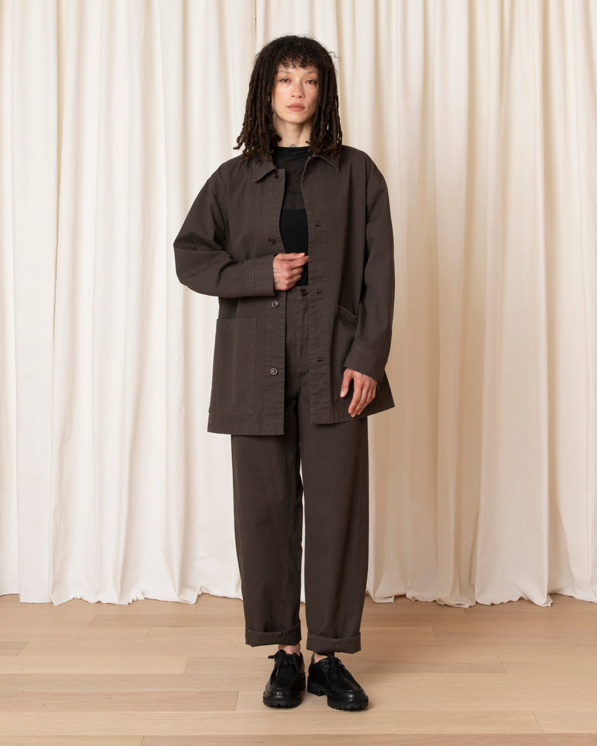 RELAXED CHORE JACKET - BROWN
