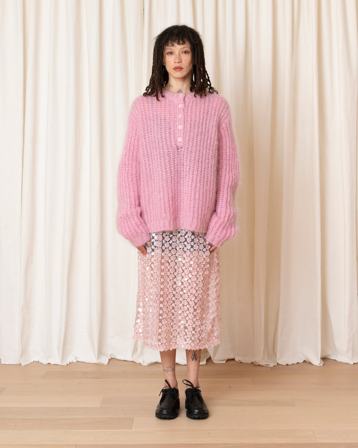 OVERSIZED PULLOVER W/ PLACKET