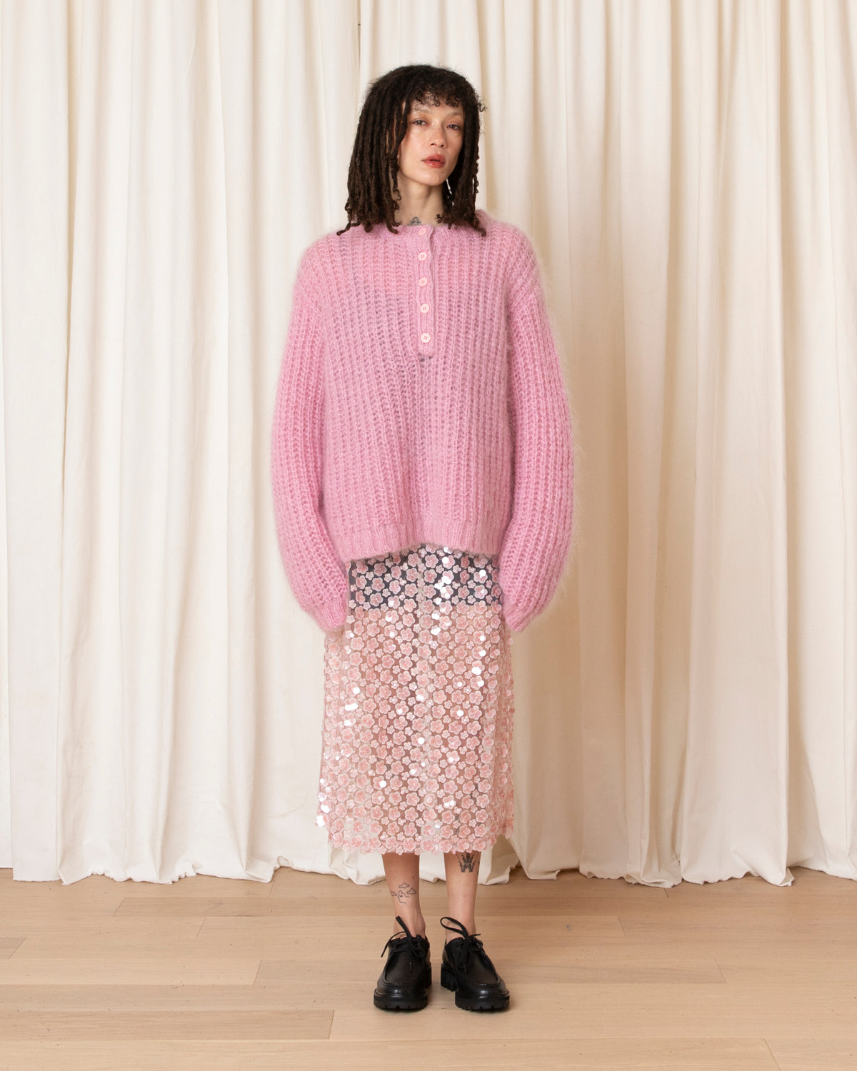 OVERSIZED PULLOVER W/ PLACKET
