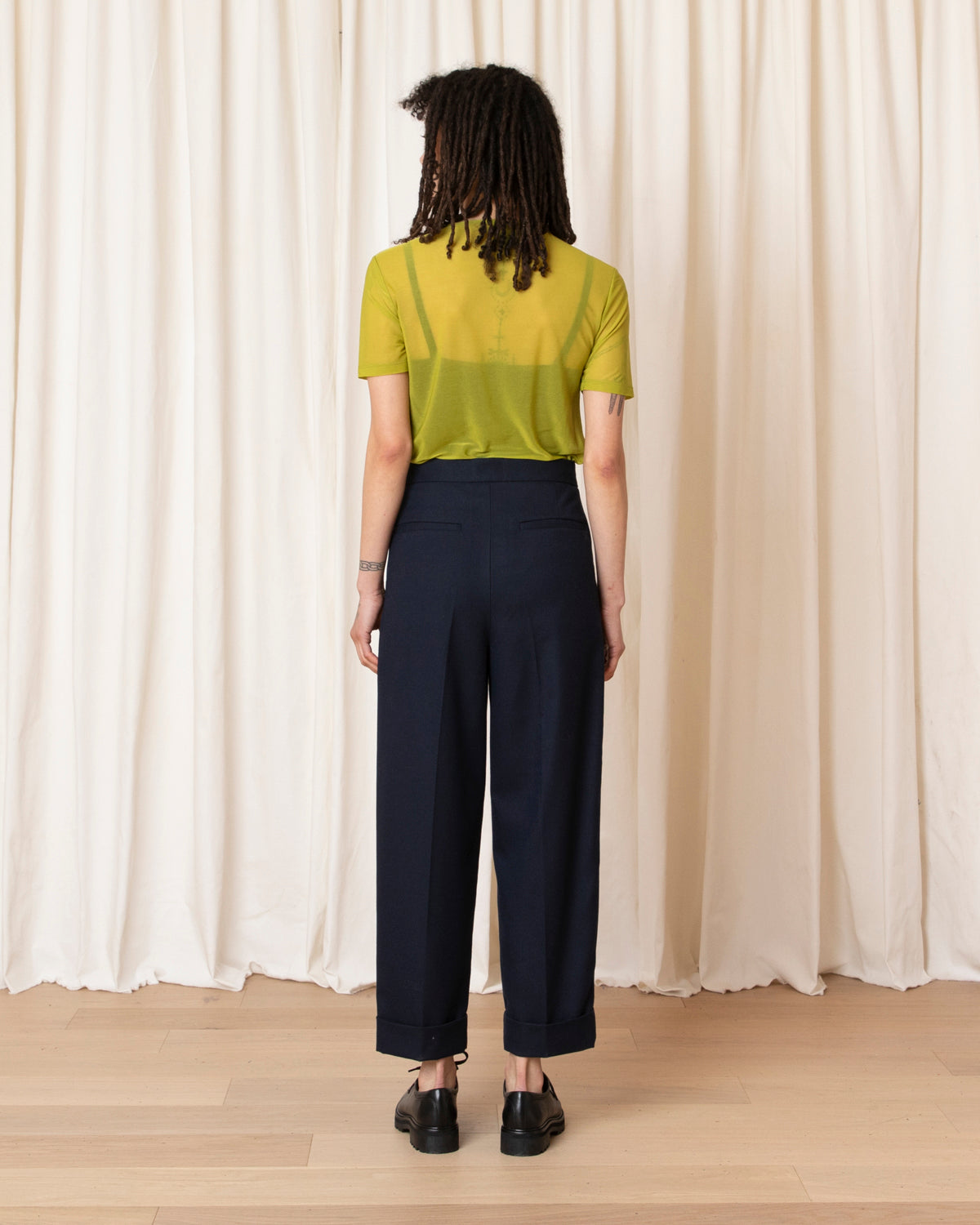 ROLL CUFF PANT - NAVY