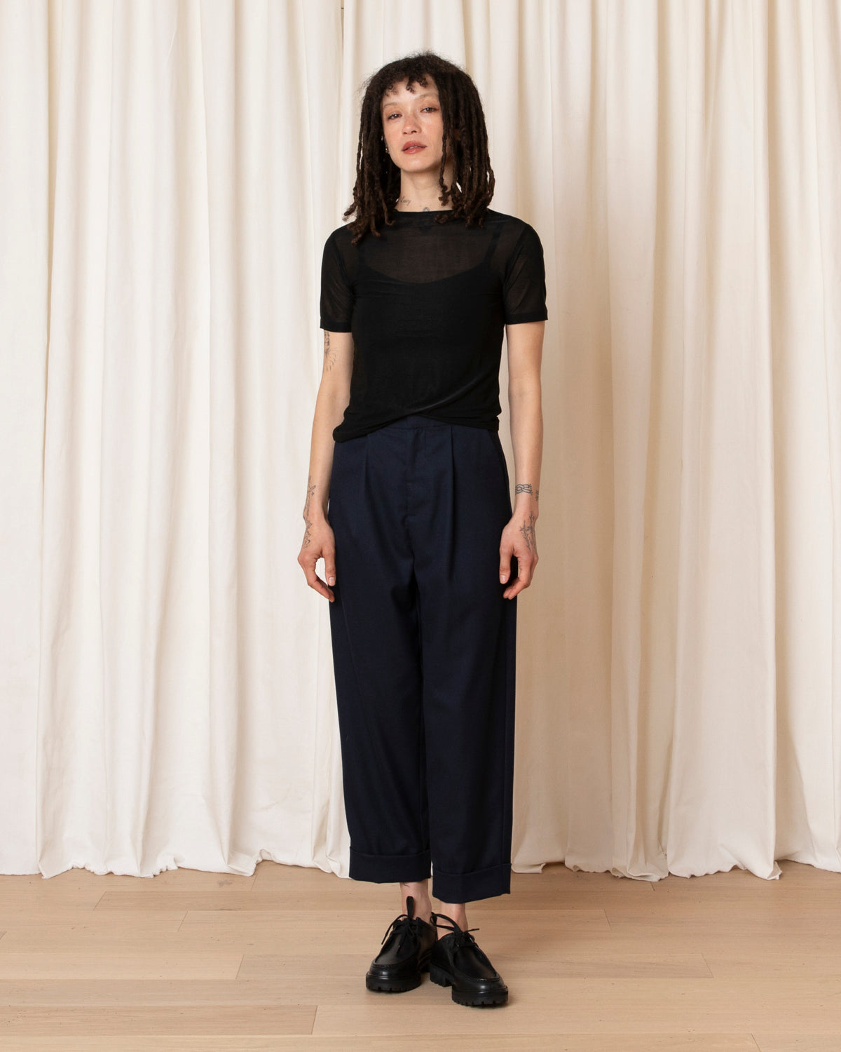 ROLL CUFF PANT - NAVY
