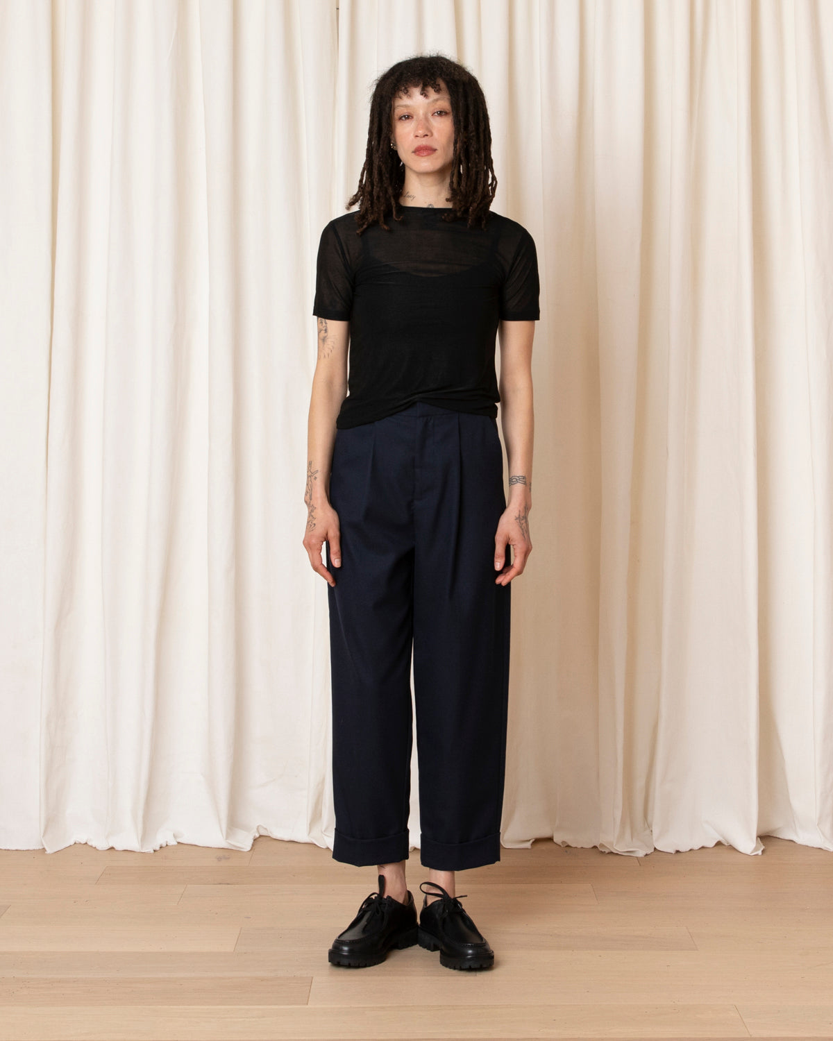 ROLL CUFF PANT - NAVY