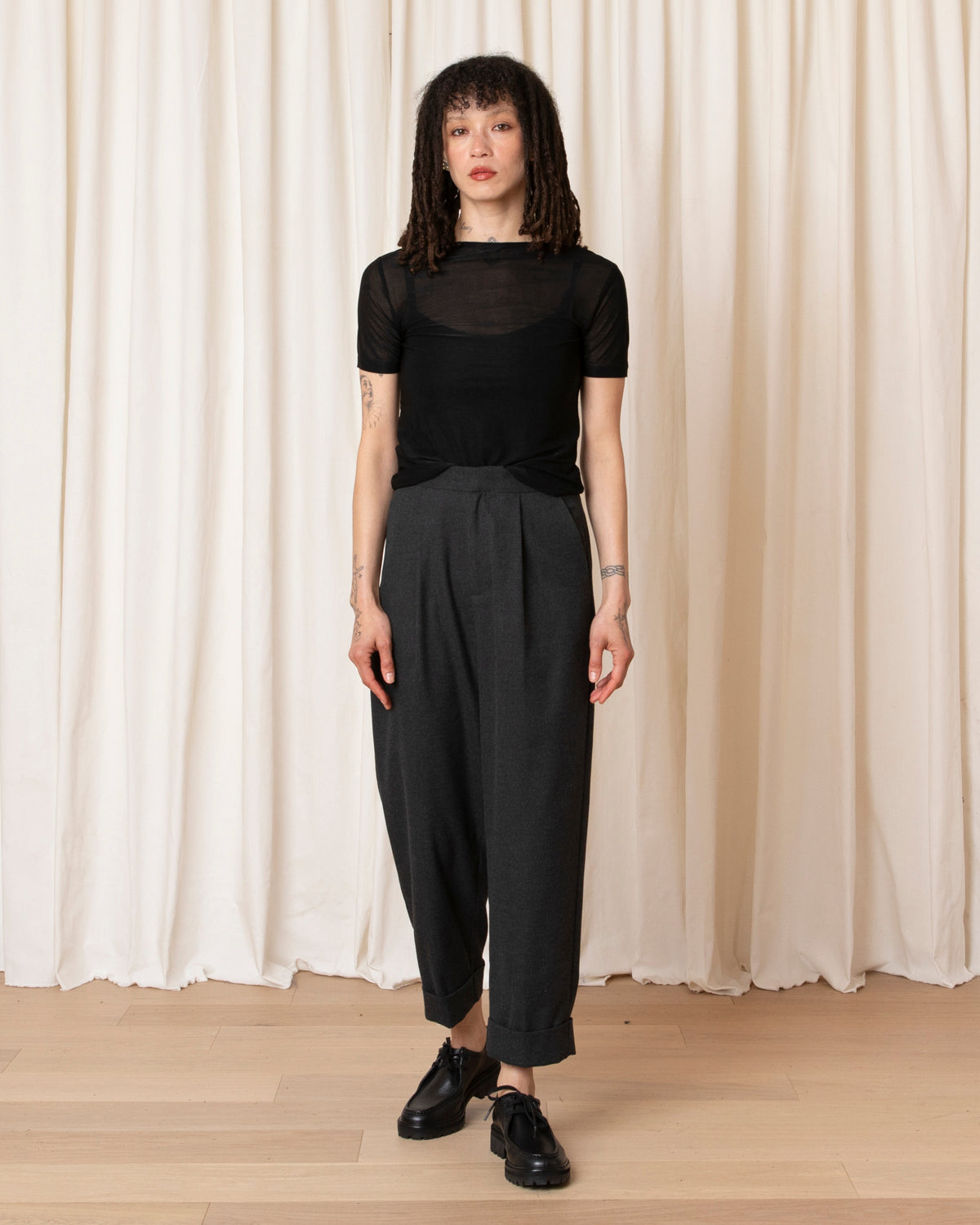 ROLL CUFF PANT - CHARCOAL