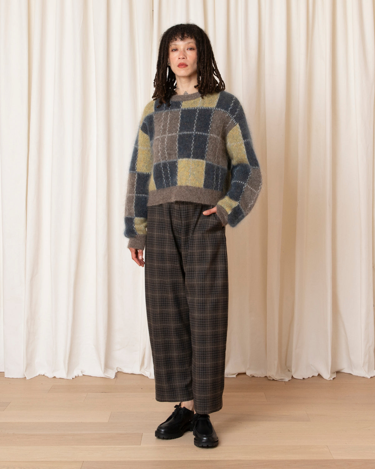 BOXY PLAID PULLOVER