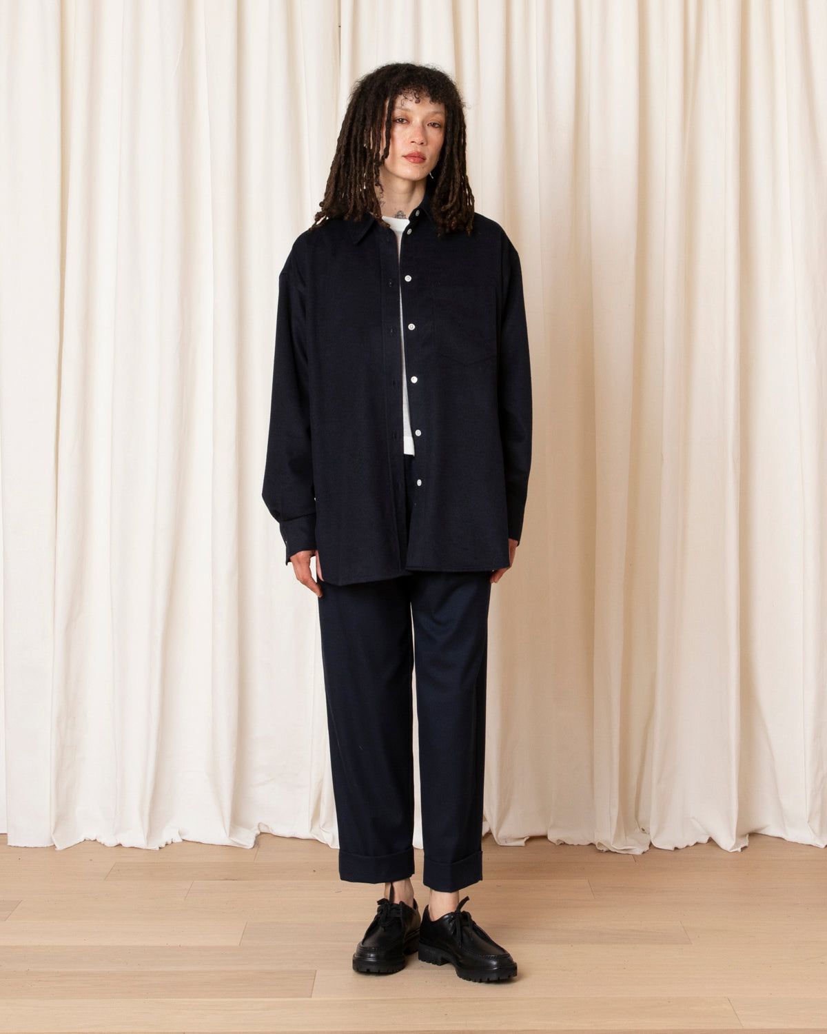 ROLL CUFF PANT - NAVY