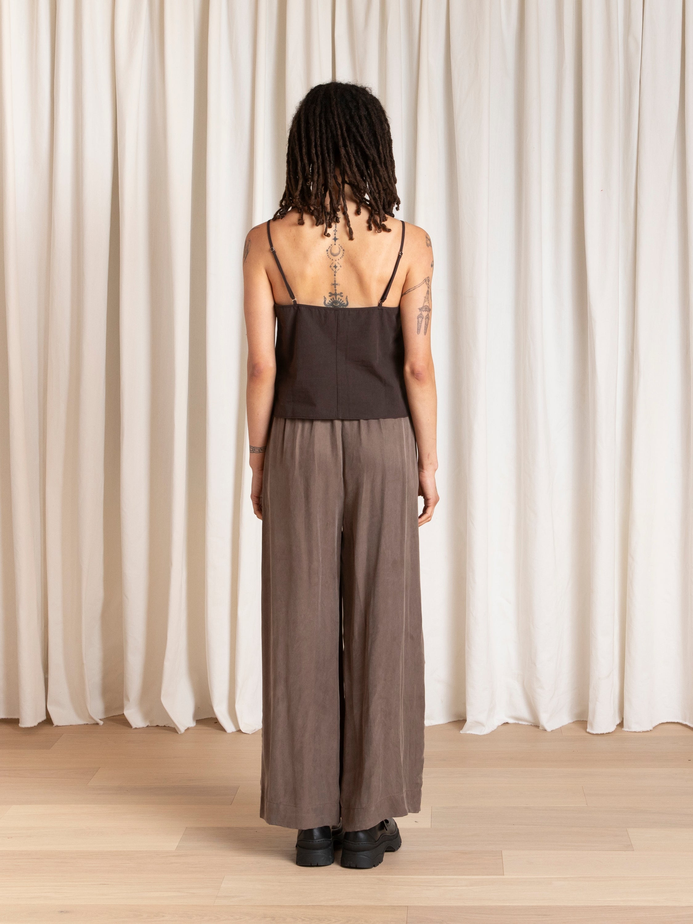 SLIP TOP - PINK/BROWN STRIPE