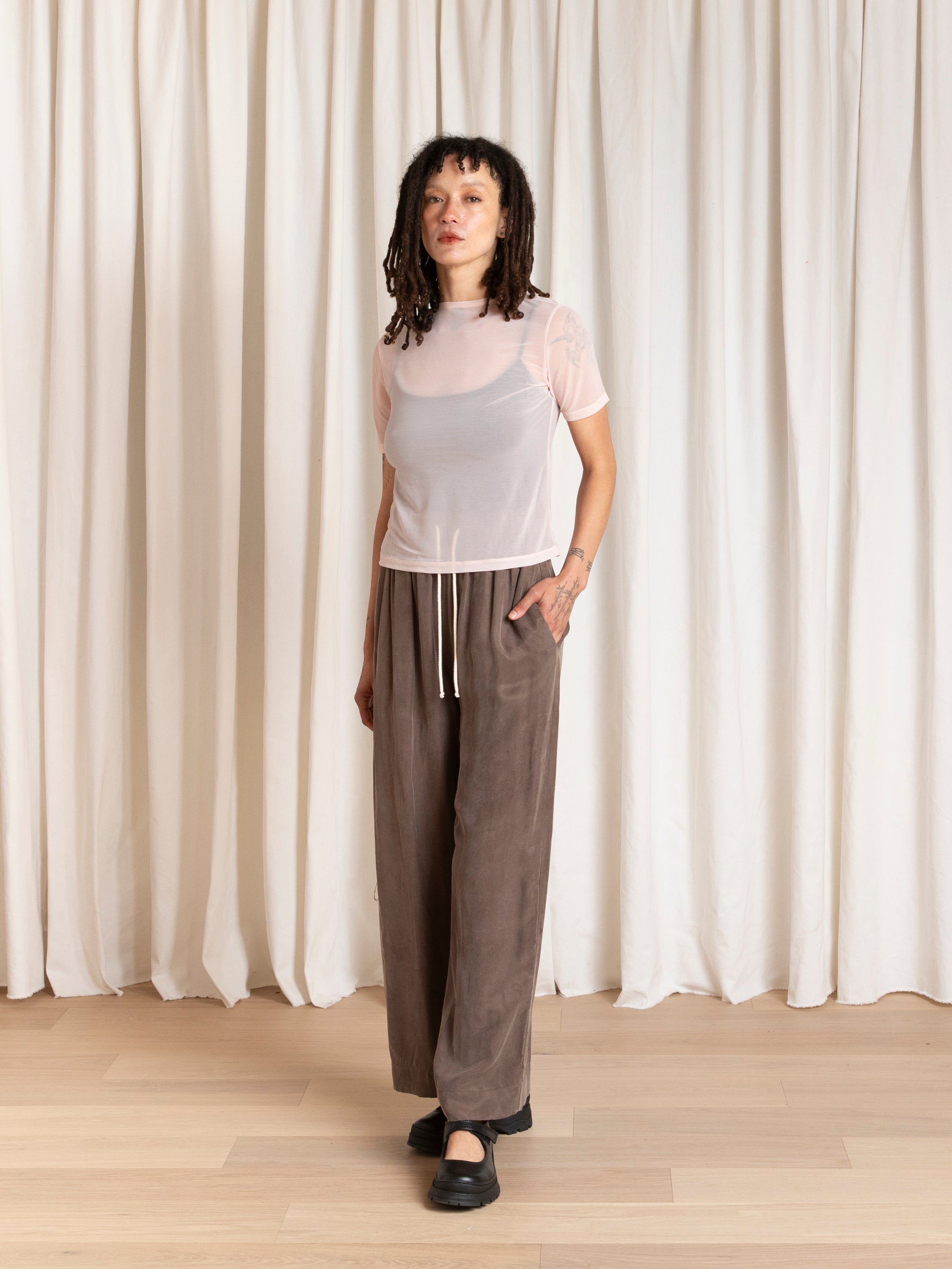 NEW MESH T-SHIRT - BALLET PINK