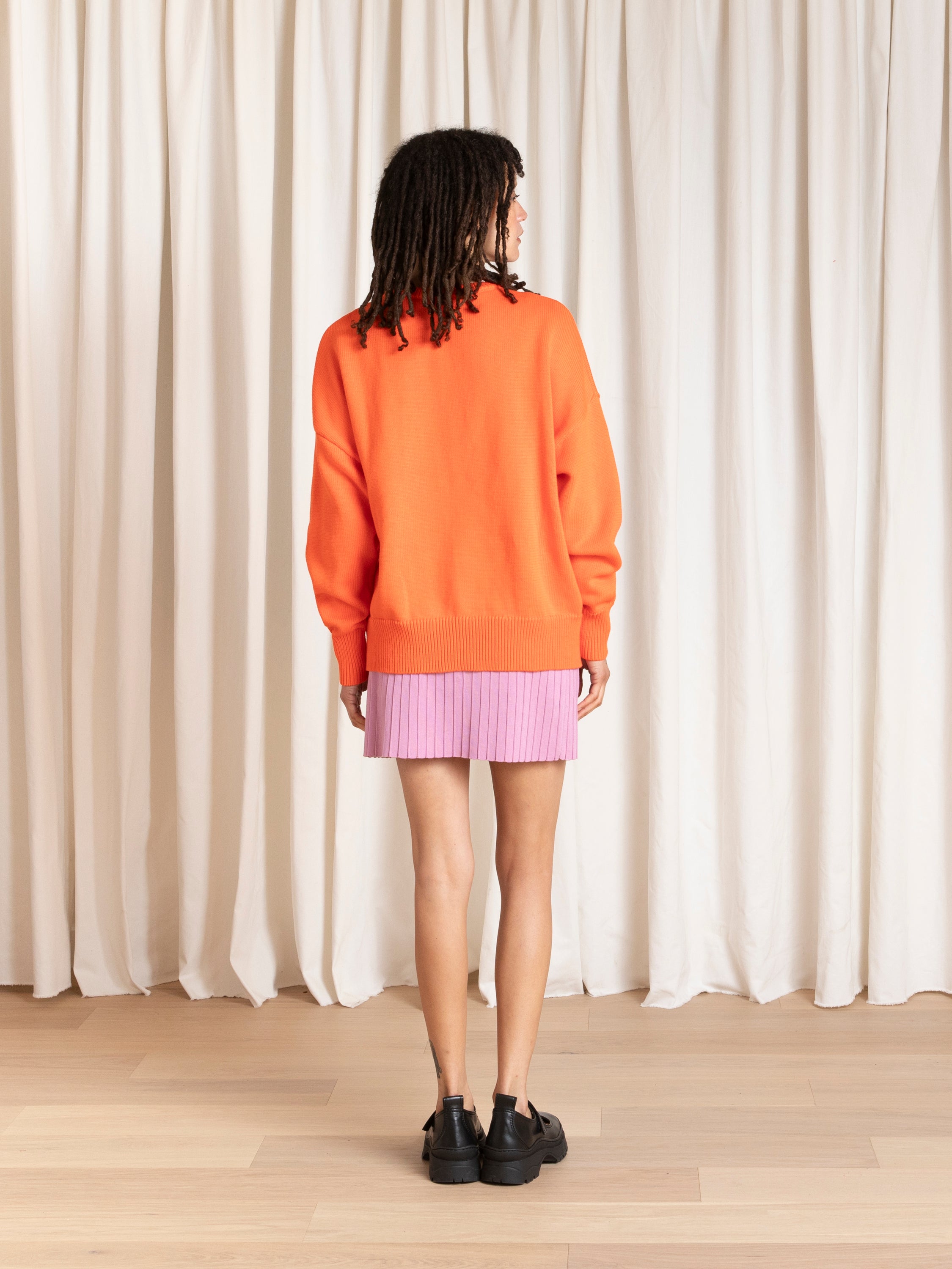 CHUNKY COTTON PULLOVER - NEON ORANGE
