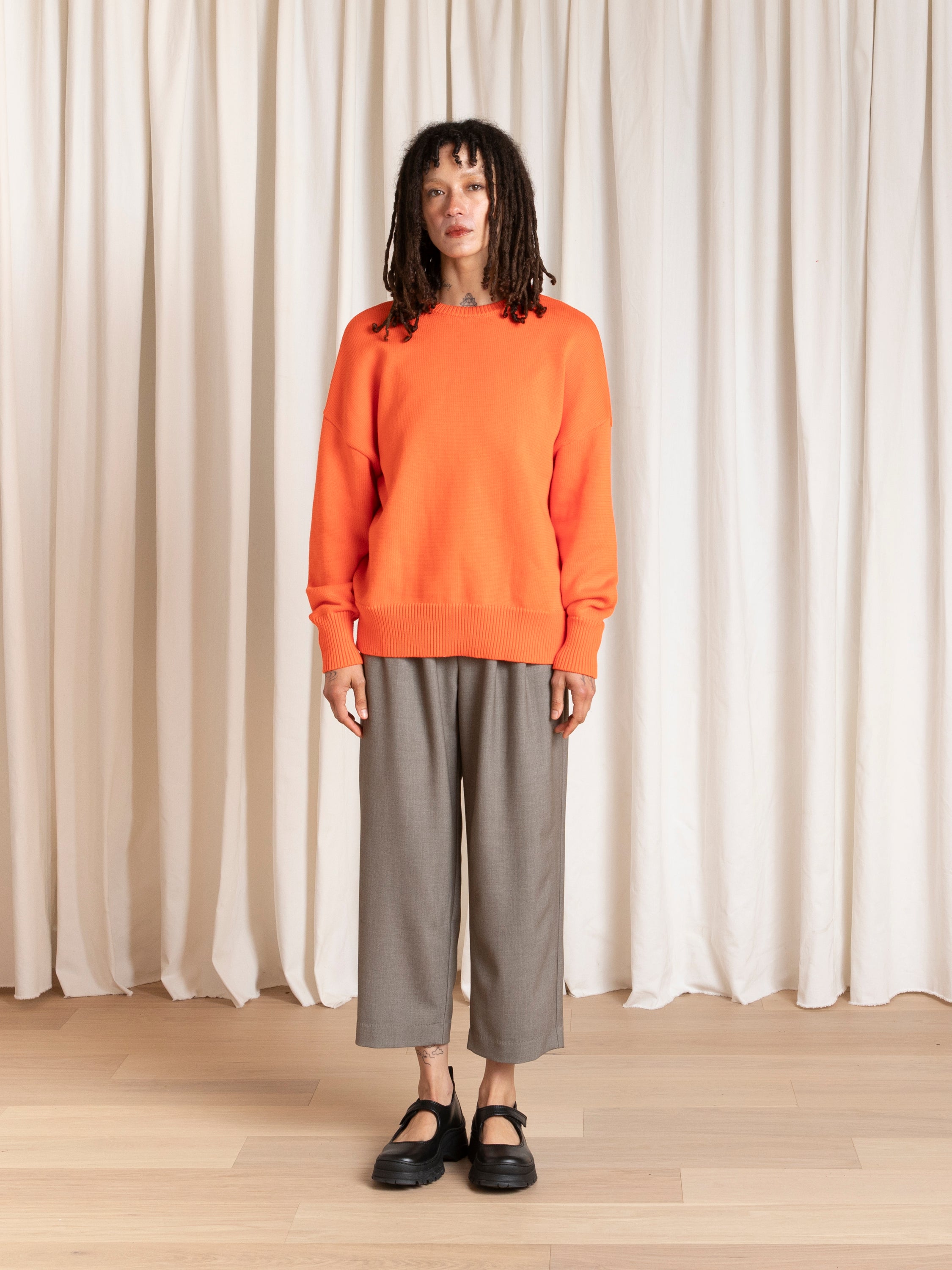 CHUNKY COTTON PULLOVER - NEON ORANGE