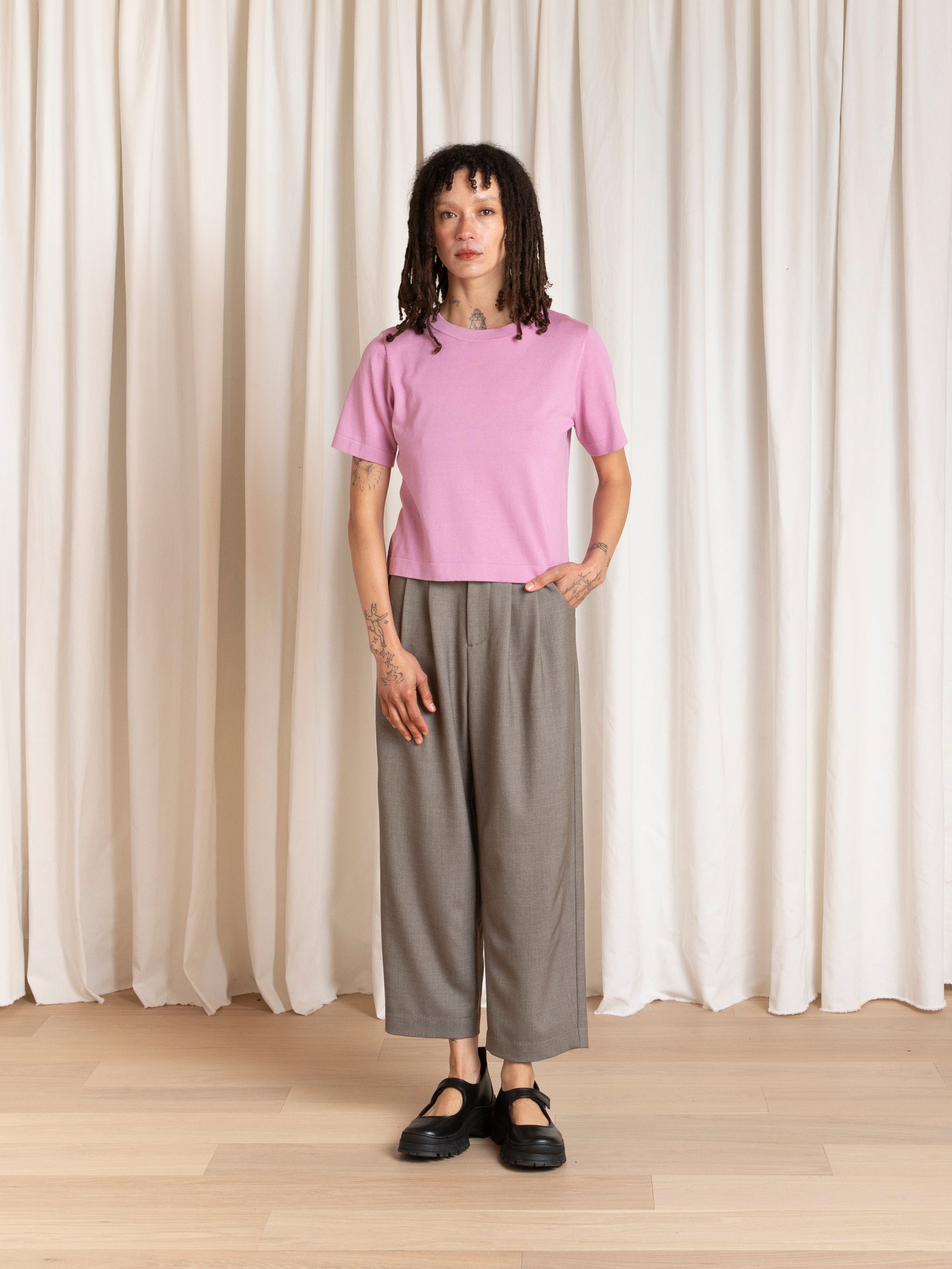 PLEATED PANT - TAUPE