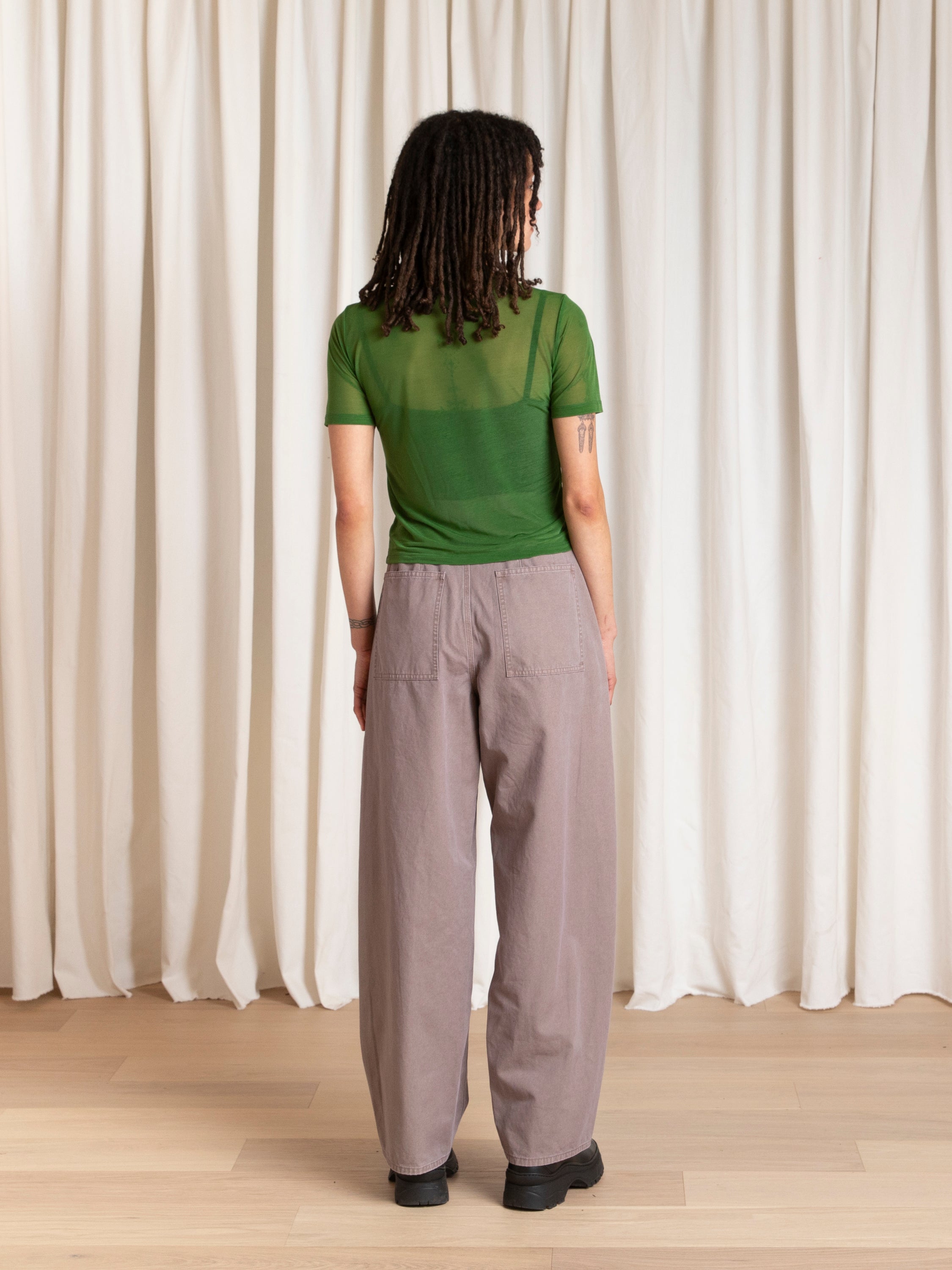 FITTED BARREL PANT - MAUVE