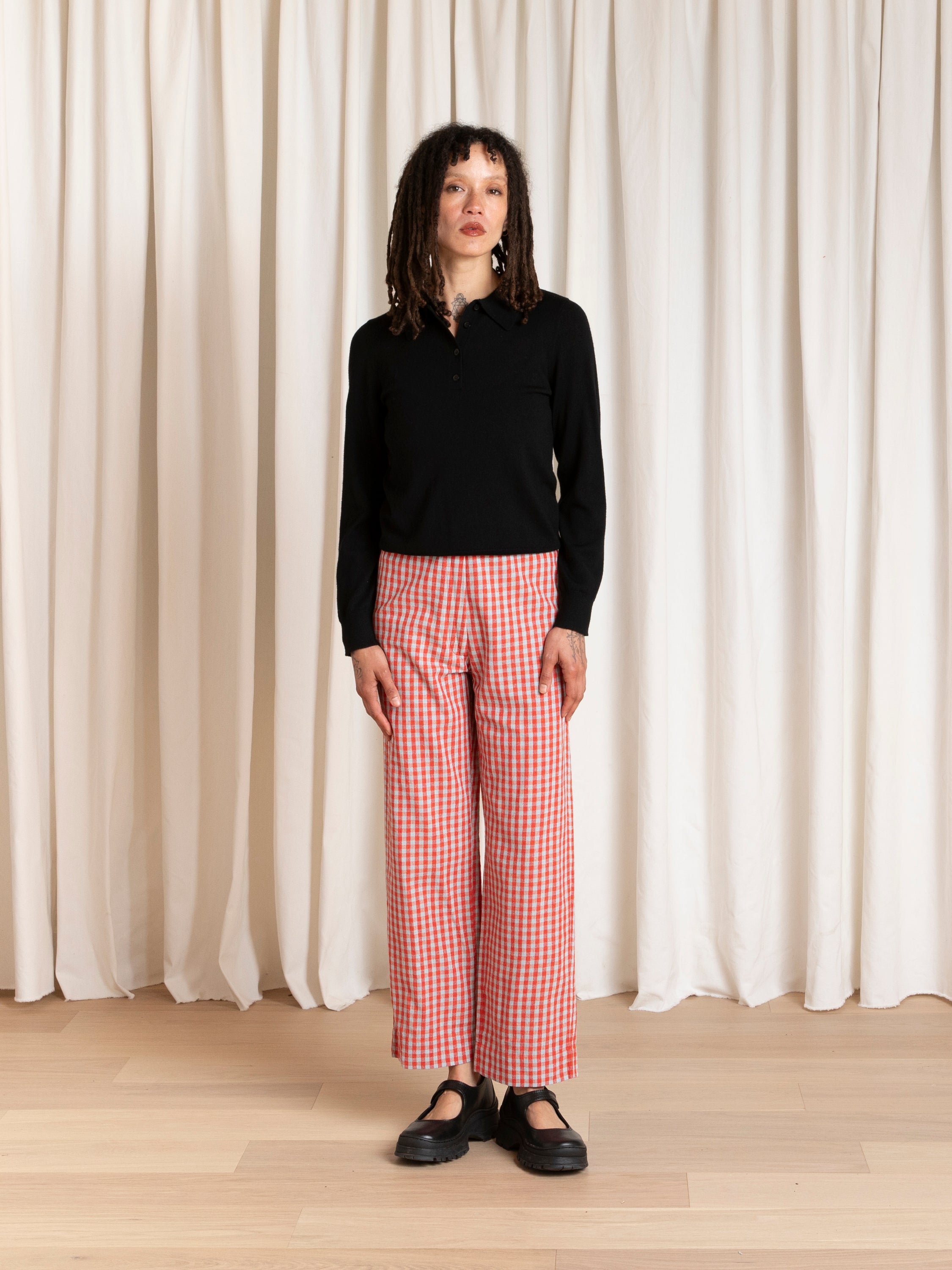 FITTED POLO PULLOVER - BLACK