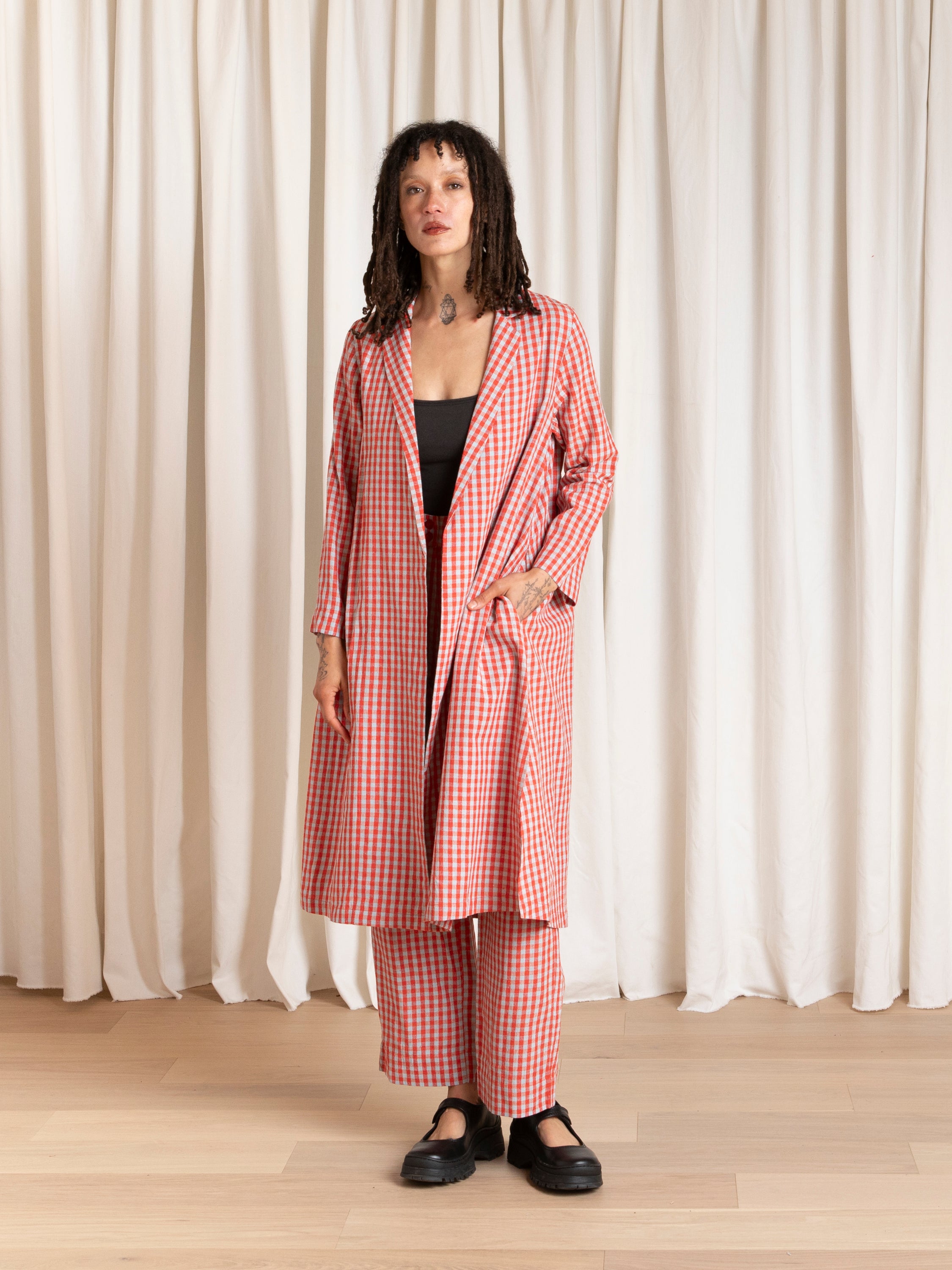 NOTCH JACKET - POPPY/FUCK ICE GINGHAM