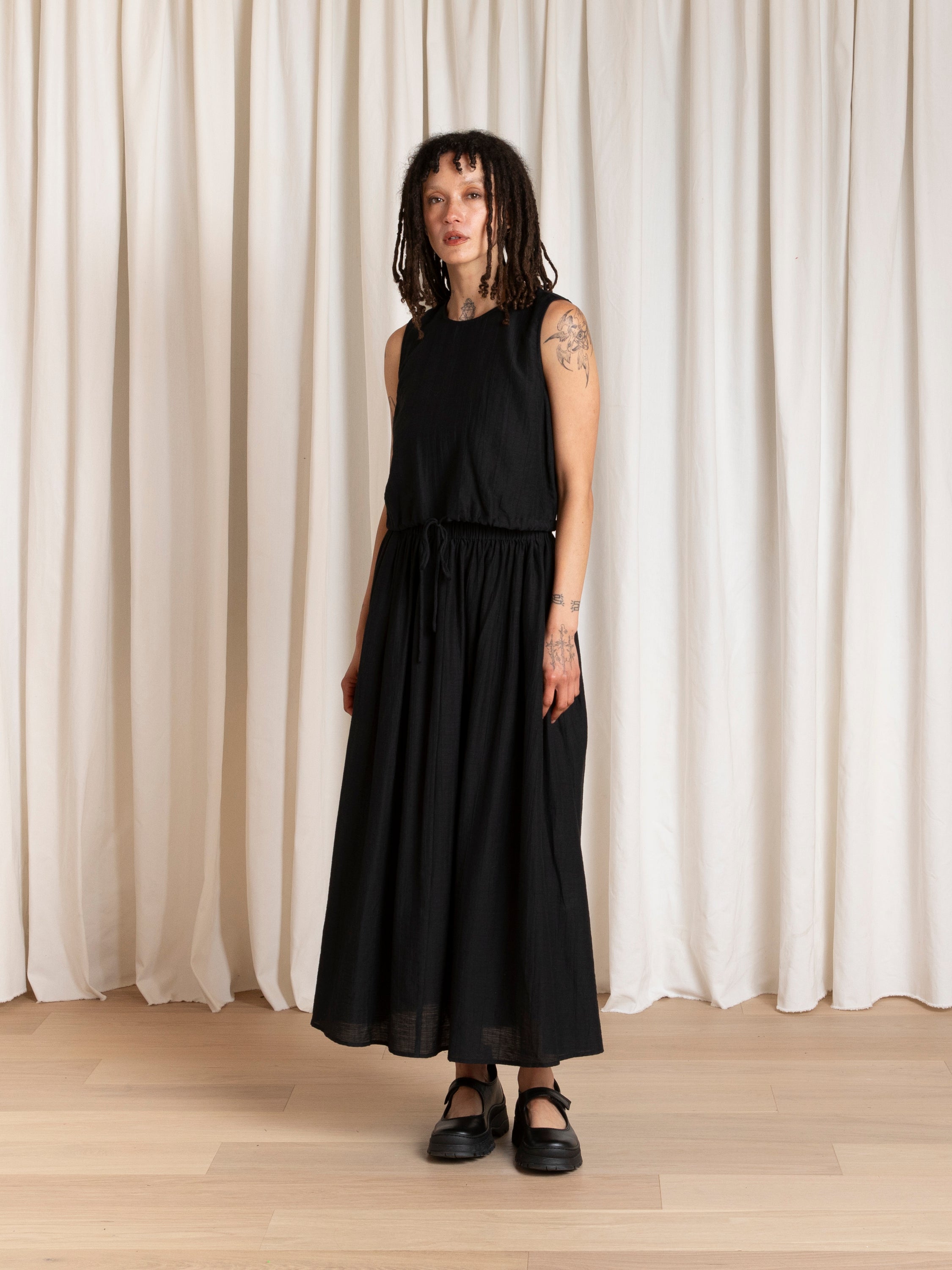 DRAWSTRING TANK - BLACK