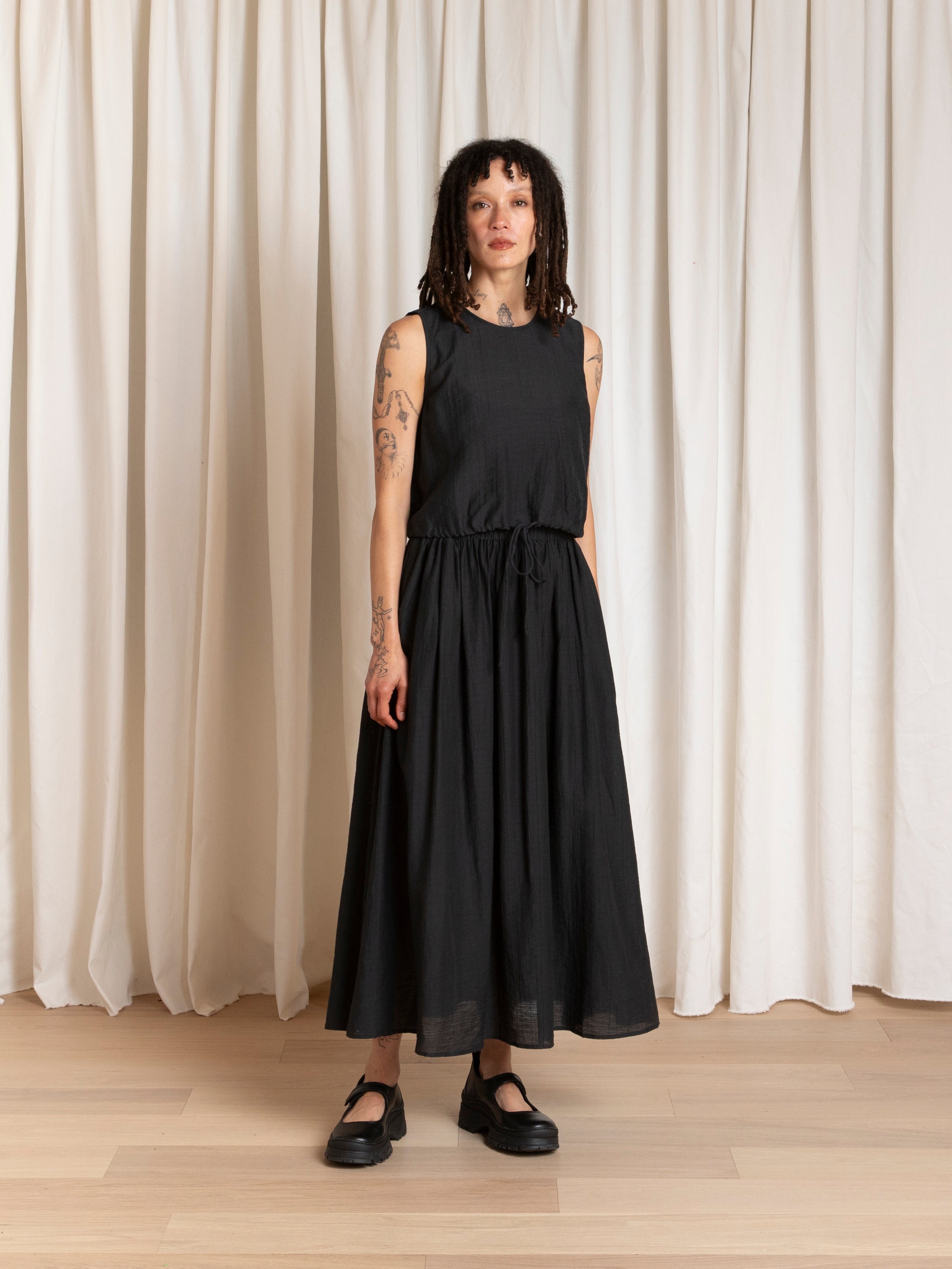 DRAWSTRING TANK - BLACK