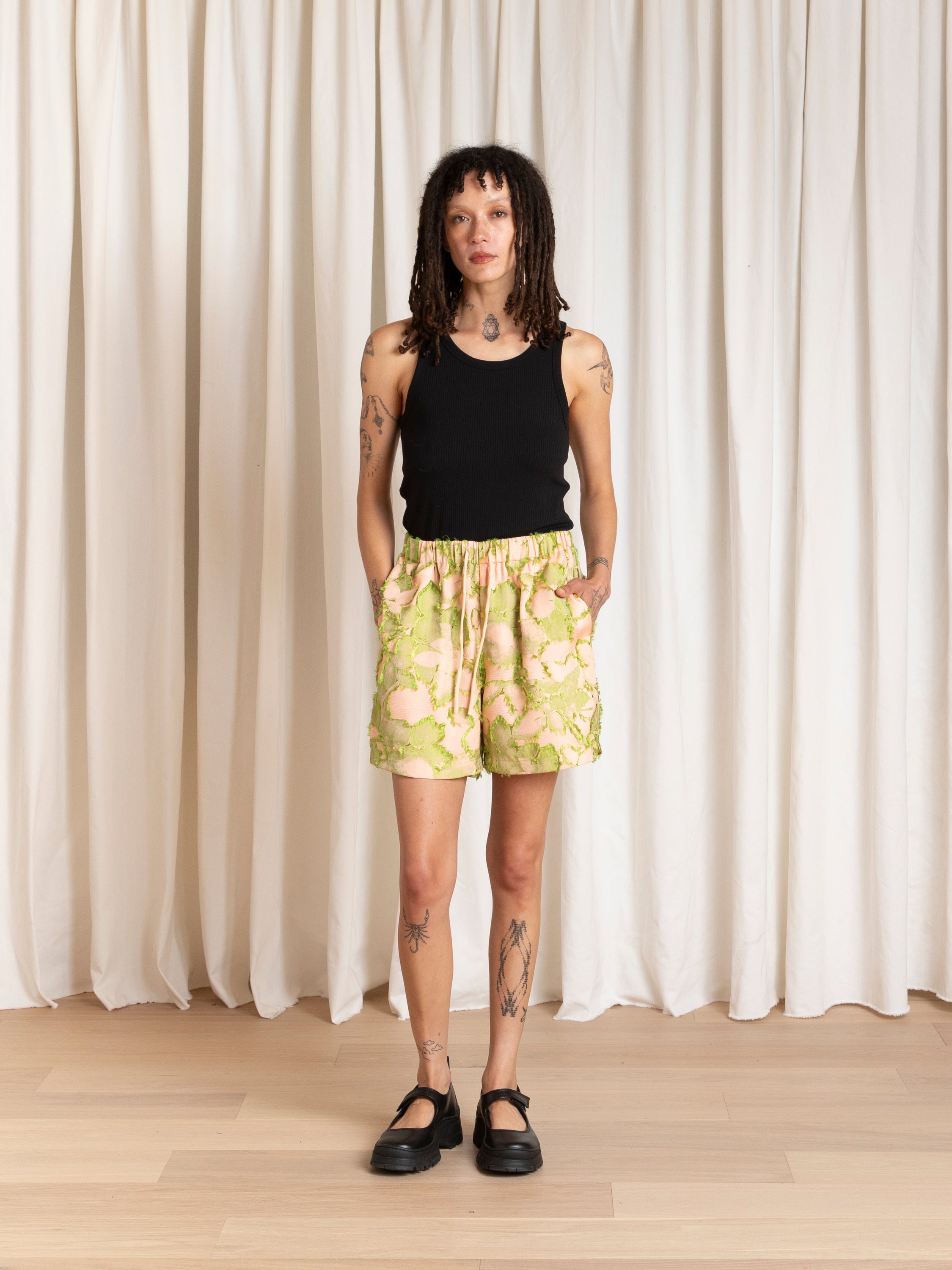 DRAWSTRING SHORTS - PINK/LIME