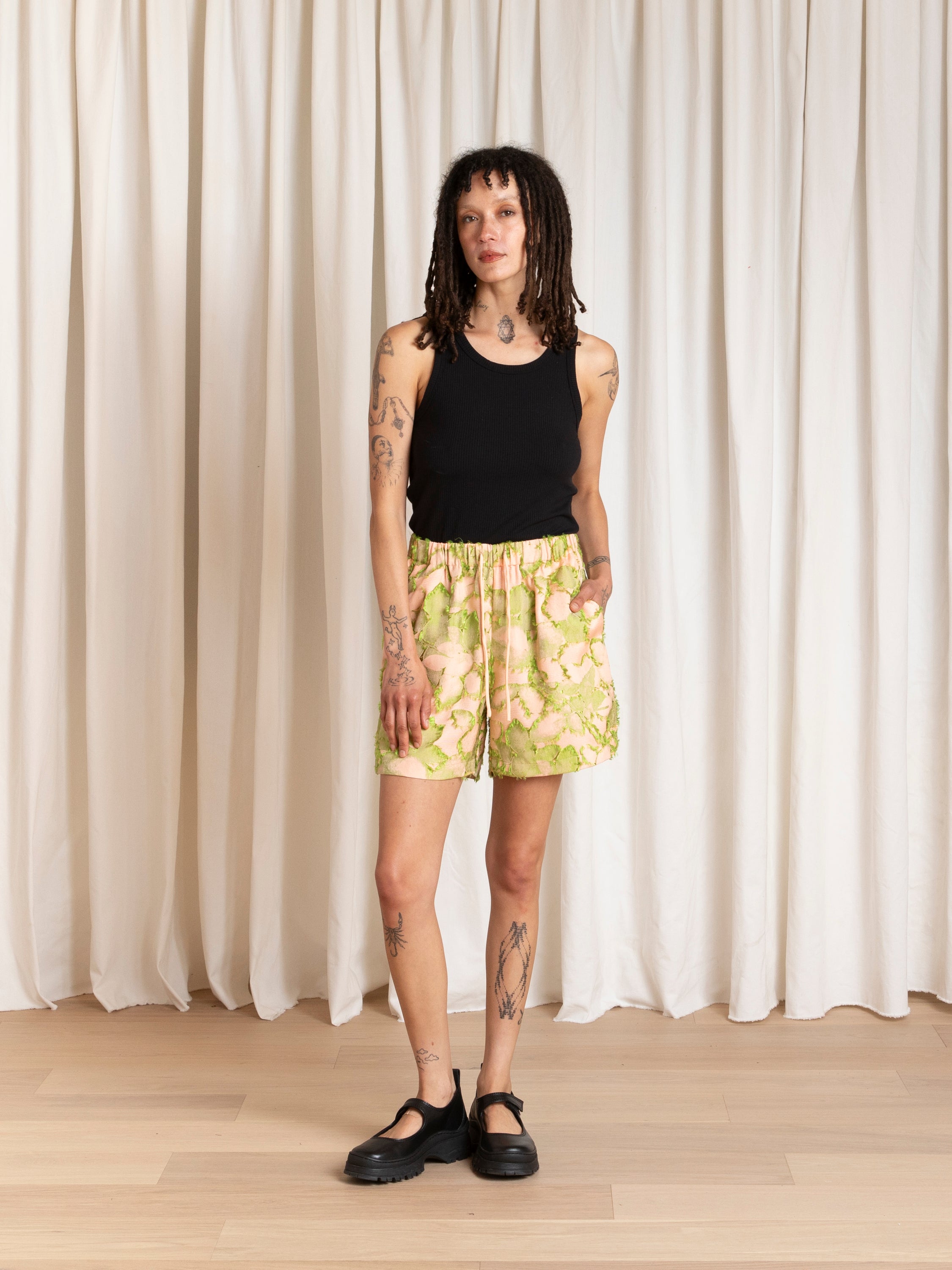 DRAWSTRING SHORTS - PINK/LIME