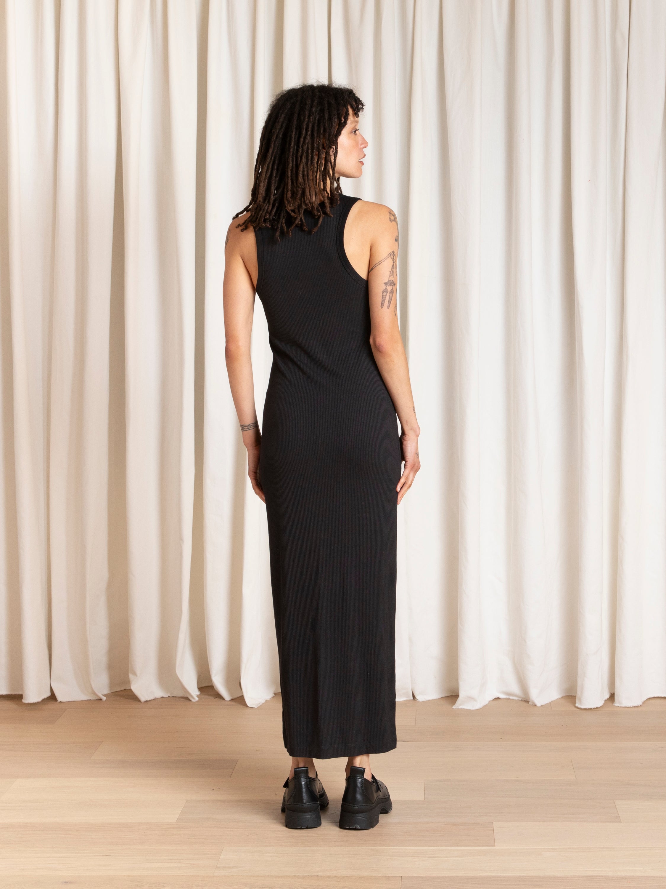 RIBBED DRESS - BLACK