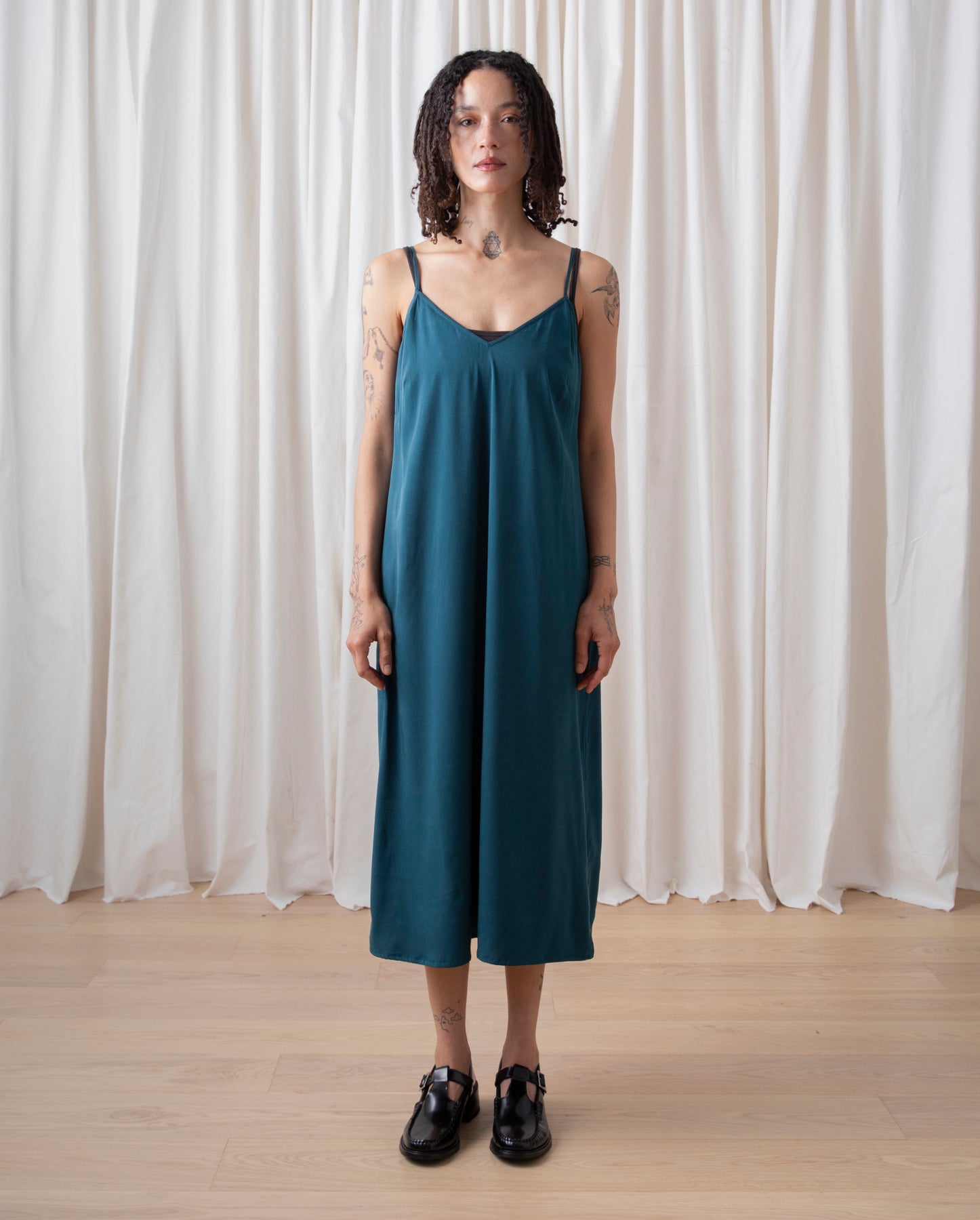 SLIP DRESS - DEEP TEAL