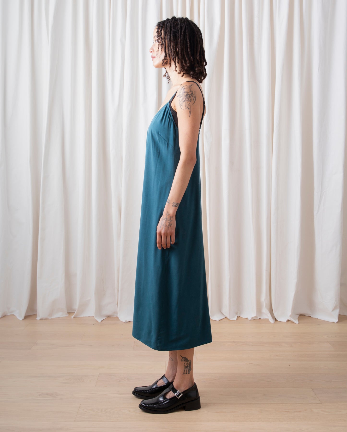 SLIP DRESS - DEEP TEAL