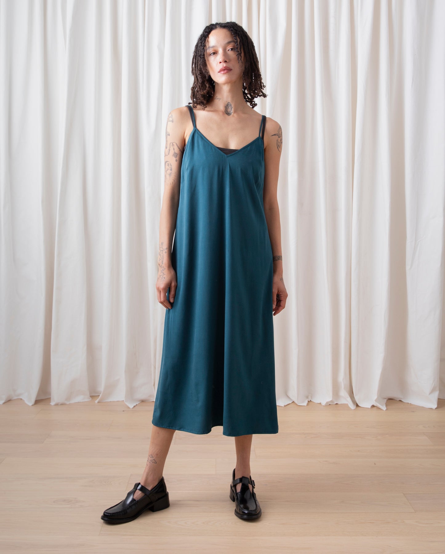 SLIP DRESS - DEEP TEAL