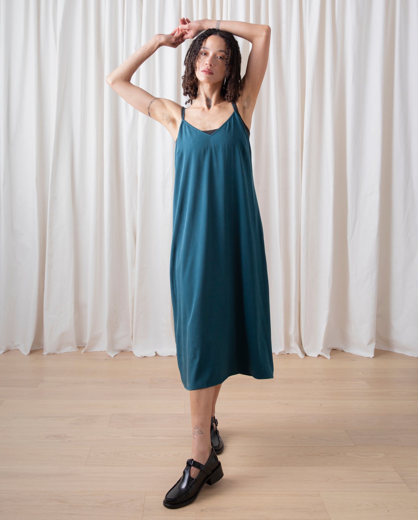 SLIP DRESS - DEEP TEAL