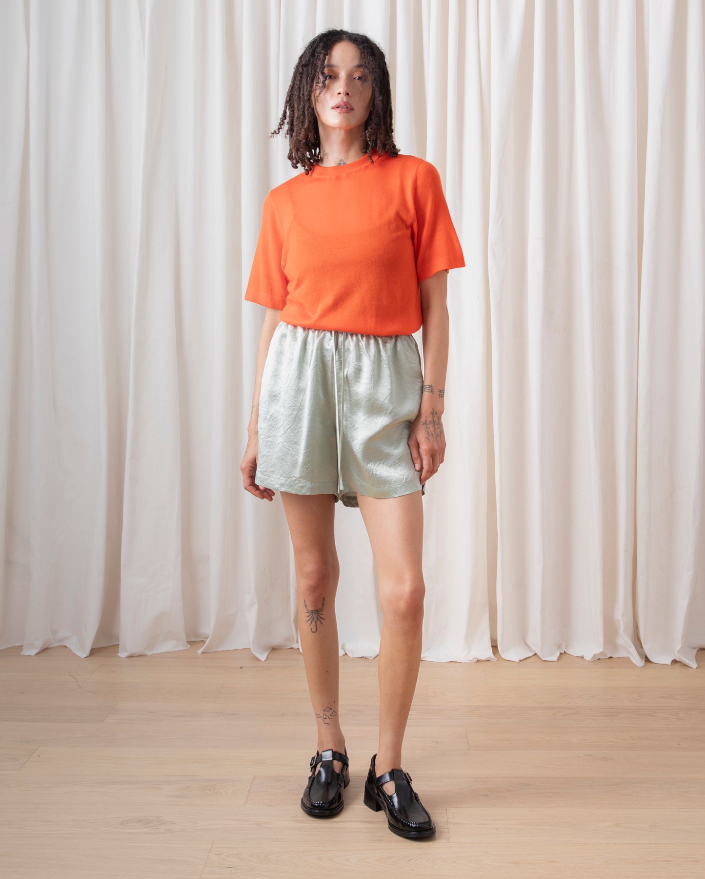 DRAWSTRING SHORTS - PINK/BROWN STRIPE