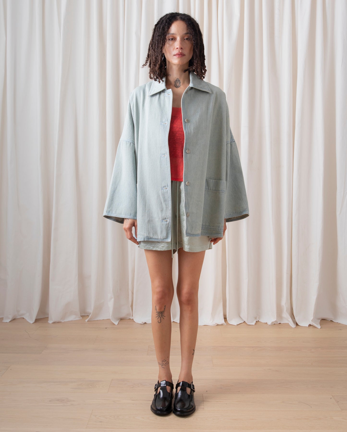 OVERSIZED SHIRT JACKET - LIGHT DENIM