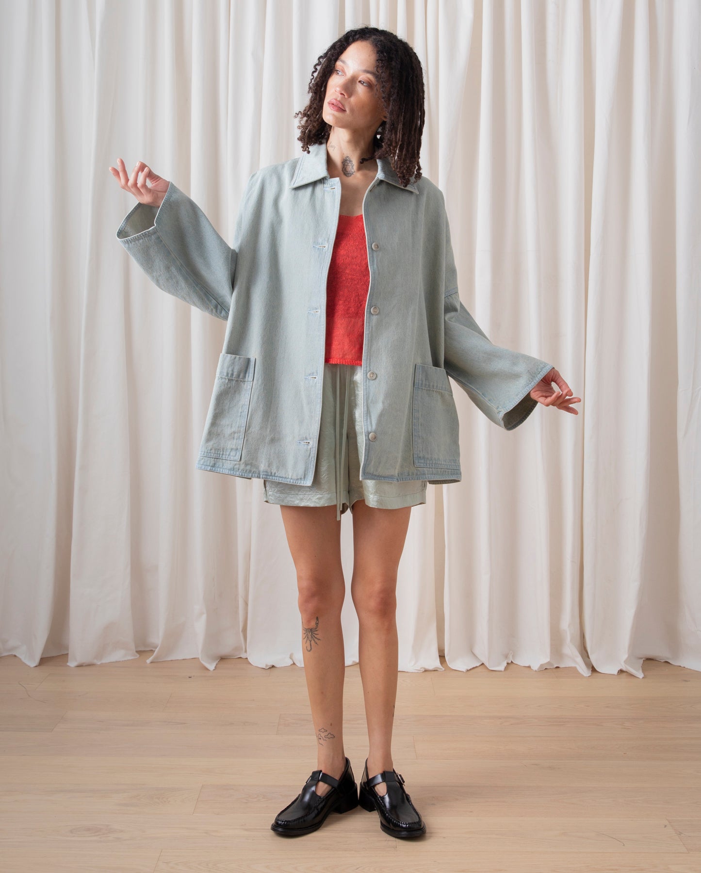 OVERSIZED SHIRT JACKET - LIGHT DENIM