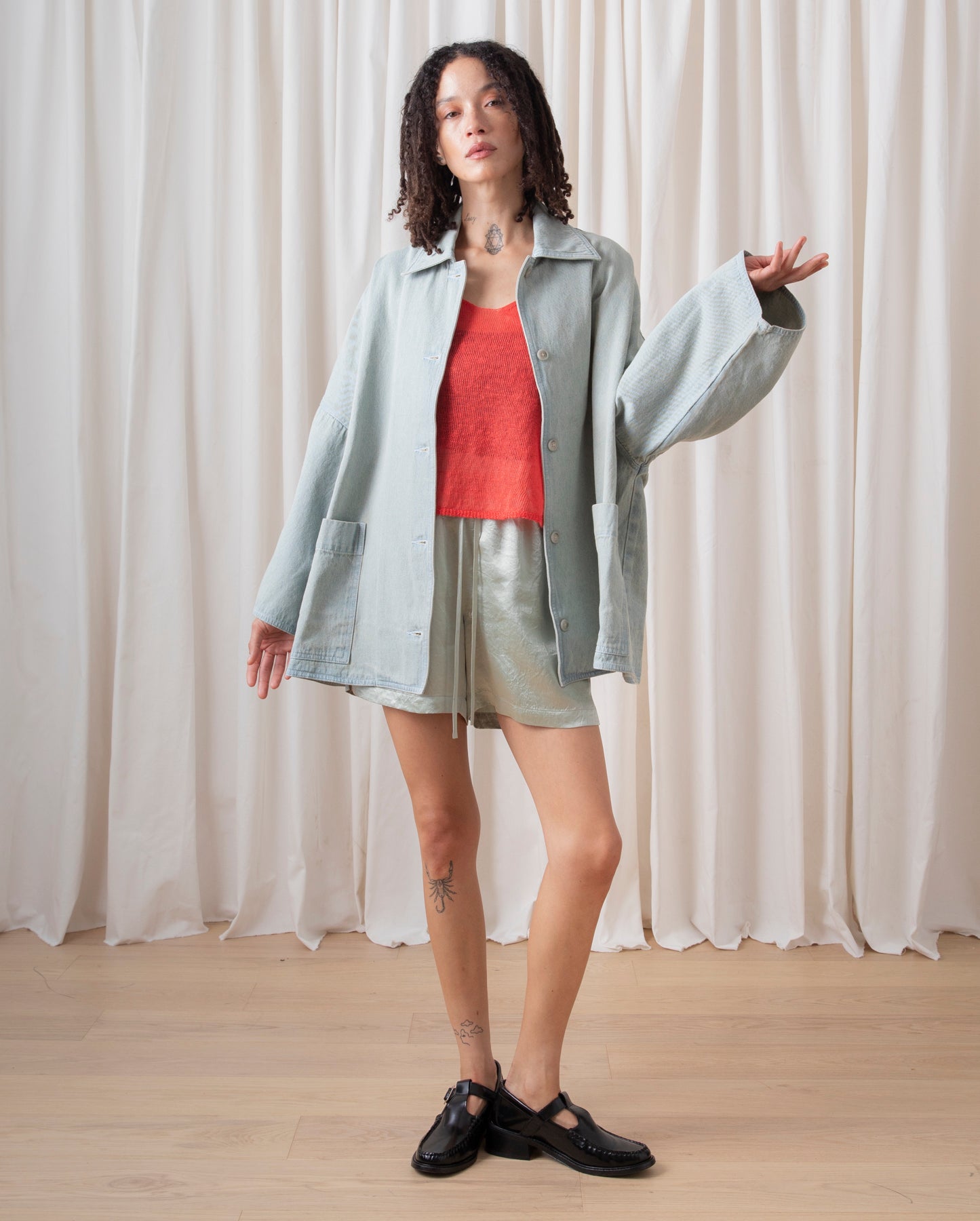 OVERSIZED SHIRT JACKET - LIGHT DENIM