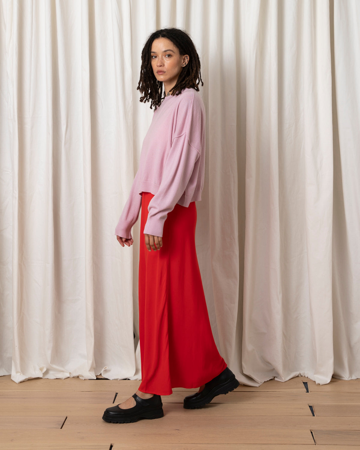 SLIM MIDI SKIRT - POPPY