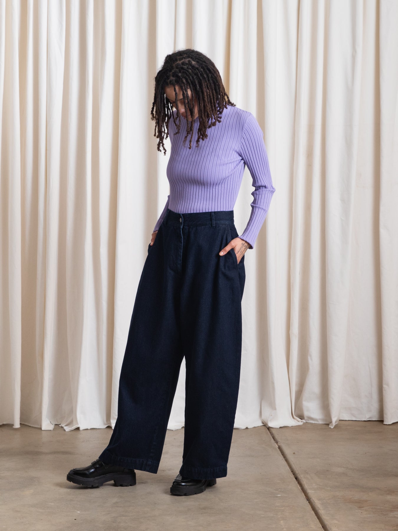 LOOSE BARREL PANT - DARK DENIM