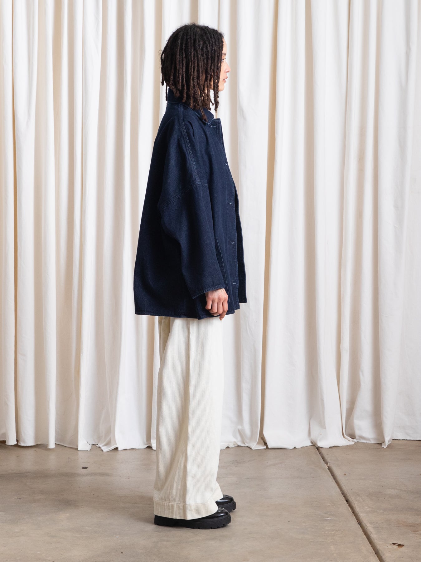 OVERSIZED SHIRT JACKET - DARK DENIM OVERSIZED SHIRT JACKET - DARK DENIM