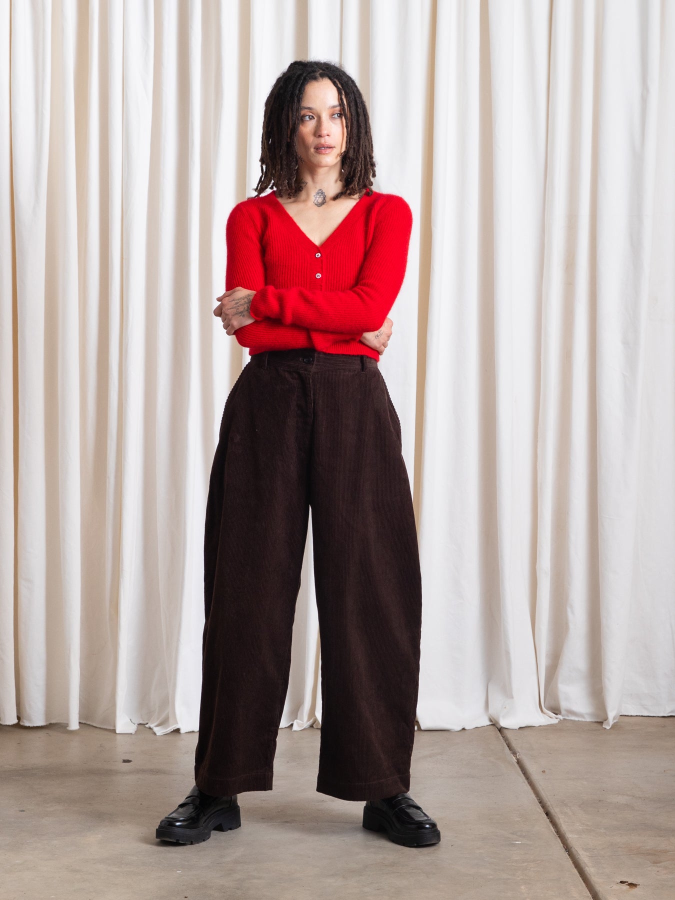 LOOSE BARREL PANT - CHOCOLATE CORDUROY