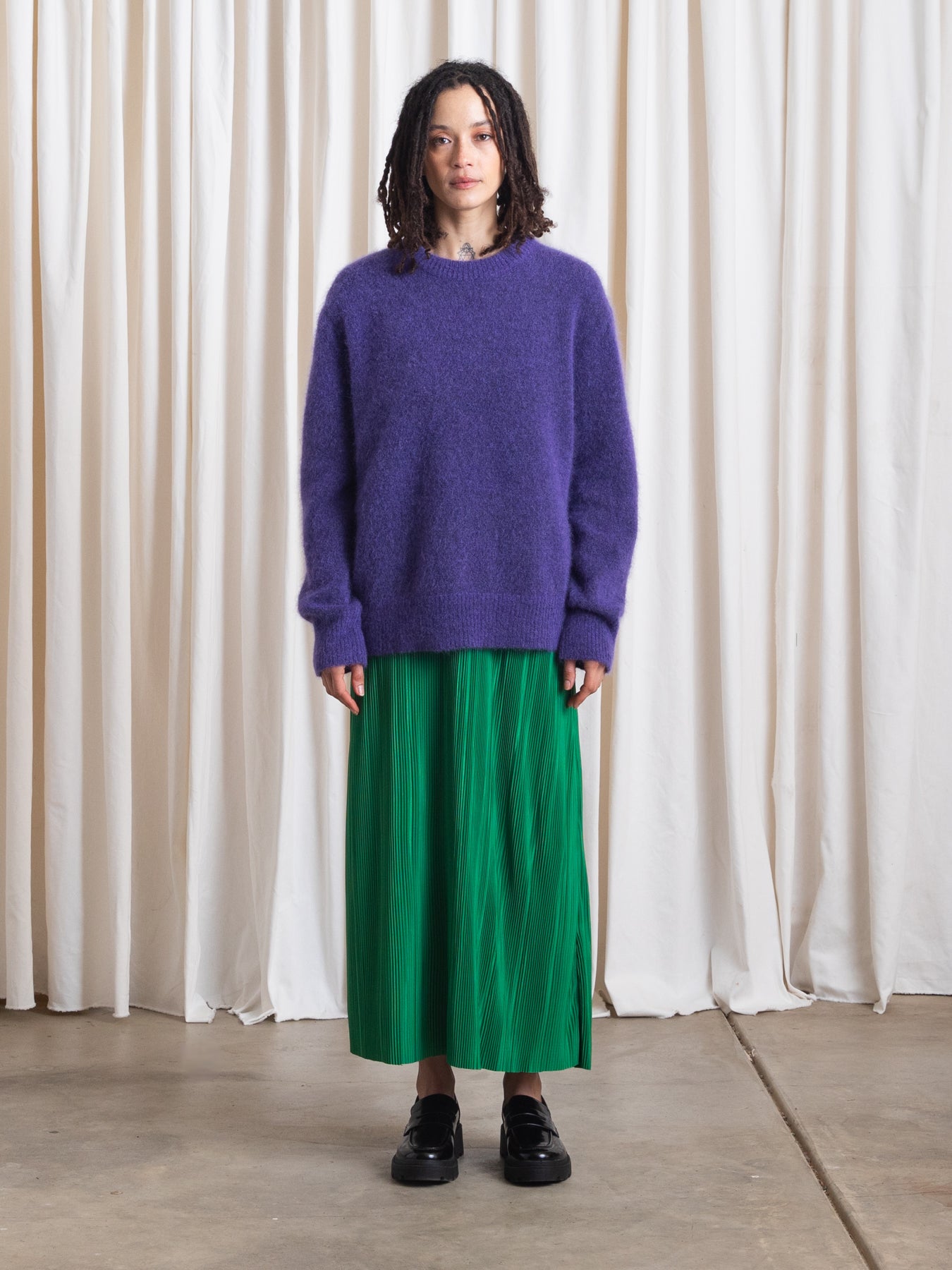 OVERSIZED MOHAIR PULLOVER - PURPLE