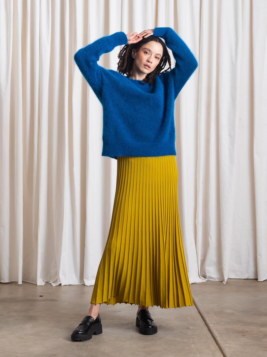 OVERSIZED MOHAIR PULLOVER - ELECTRIC TEAL